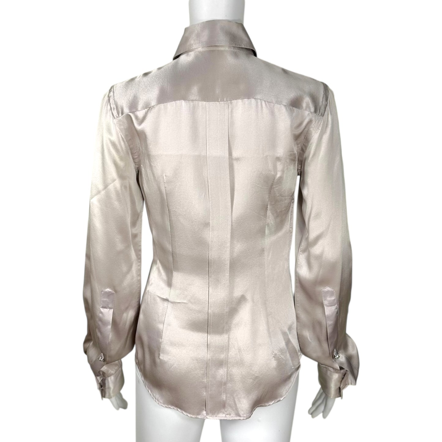 Dolce & Gabbana Lilac Silk Button Up Blouse