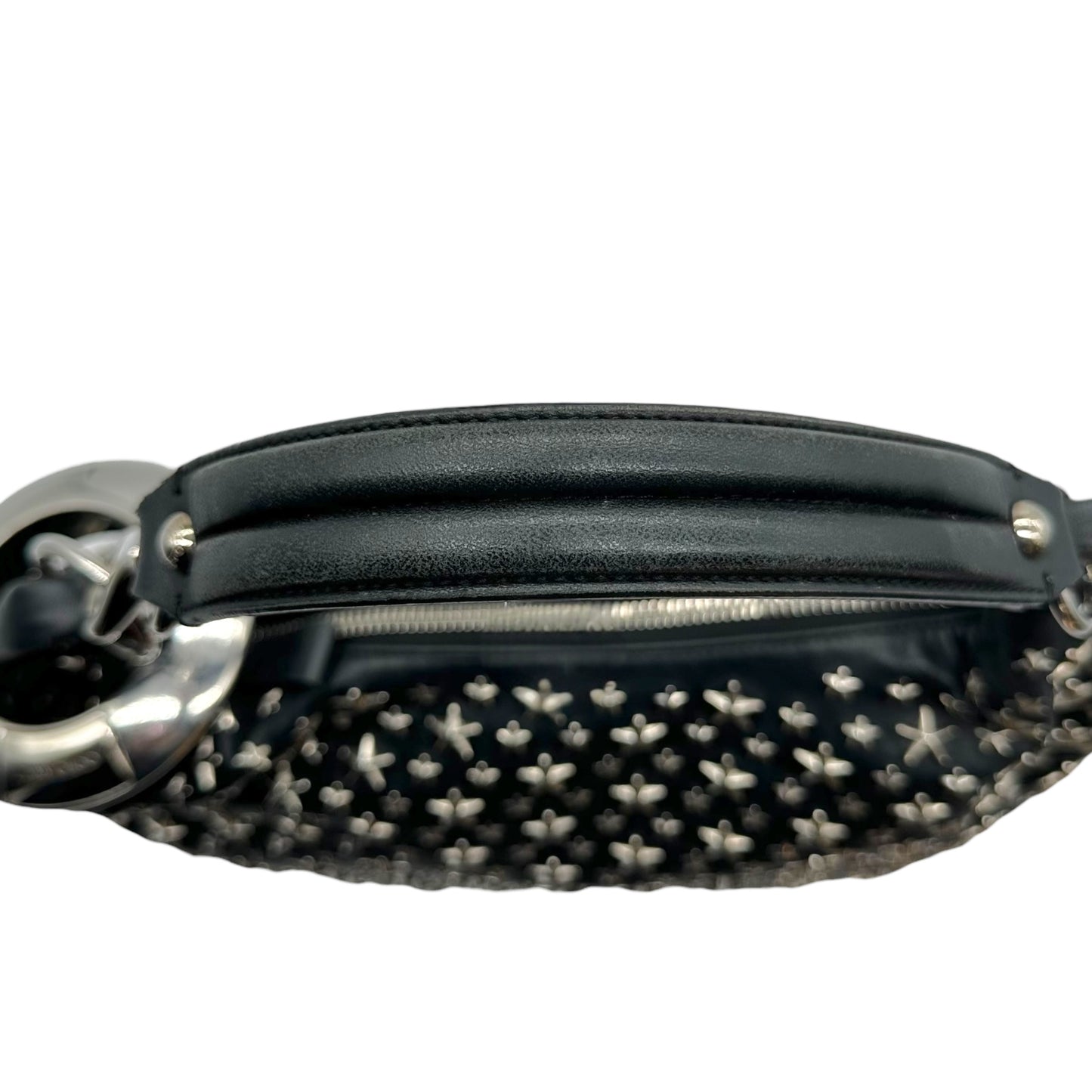 Jimmy Choo Black Leather Star Studded Hobo Bag