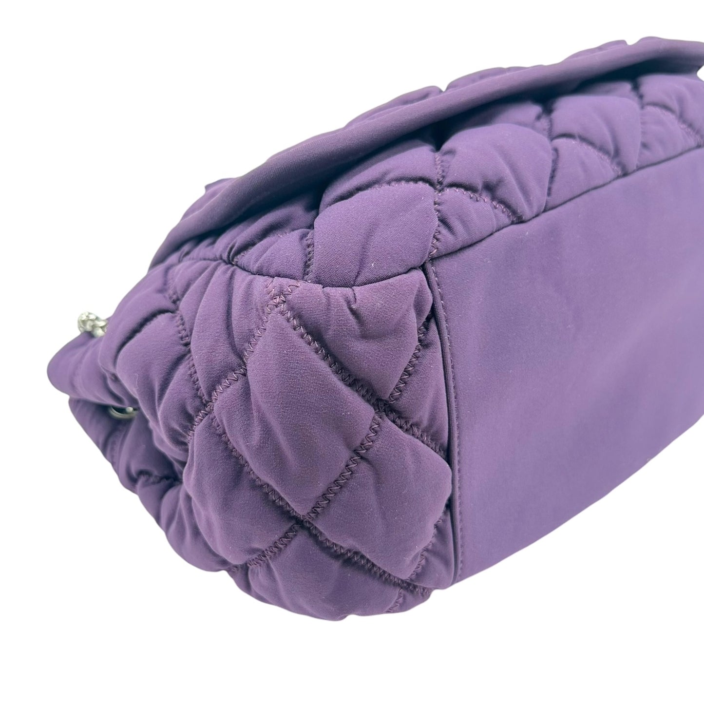 Chanel Purple Quilted Bubble Shoulder Flap Bag