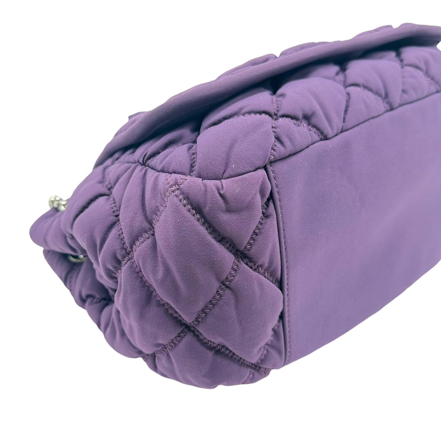 Chanel Purple Quilted Bubble Shoulder Flap Bag