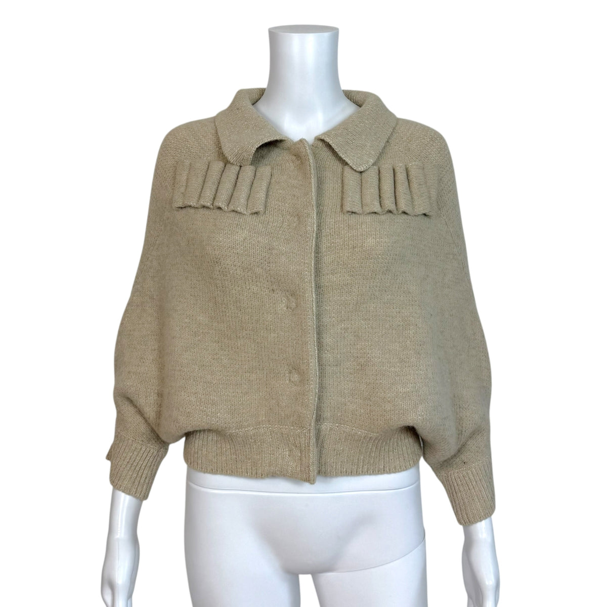 Louis Vuitton Oatmeal Knit 'Upside Down' Cardigan Sweater
