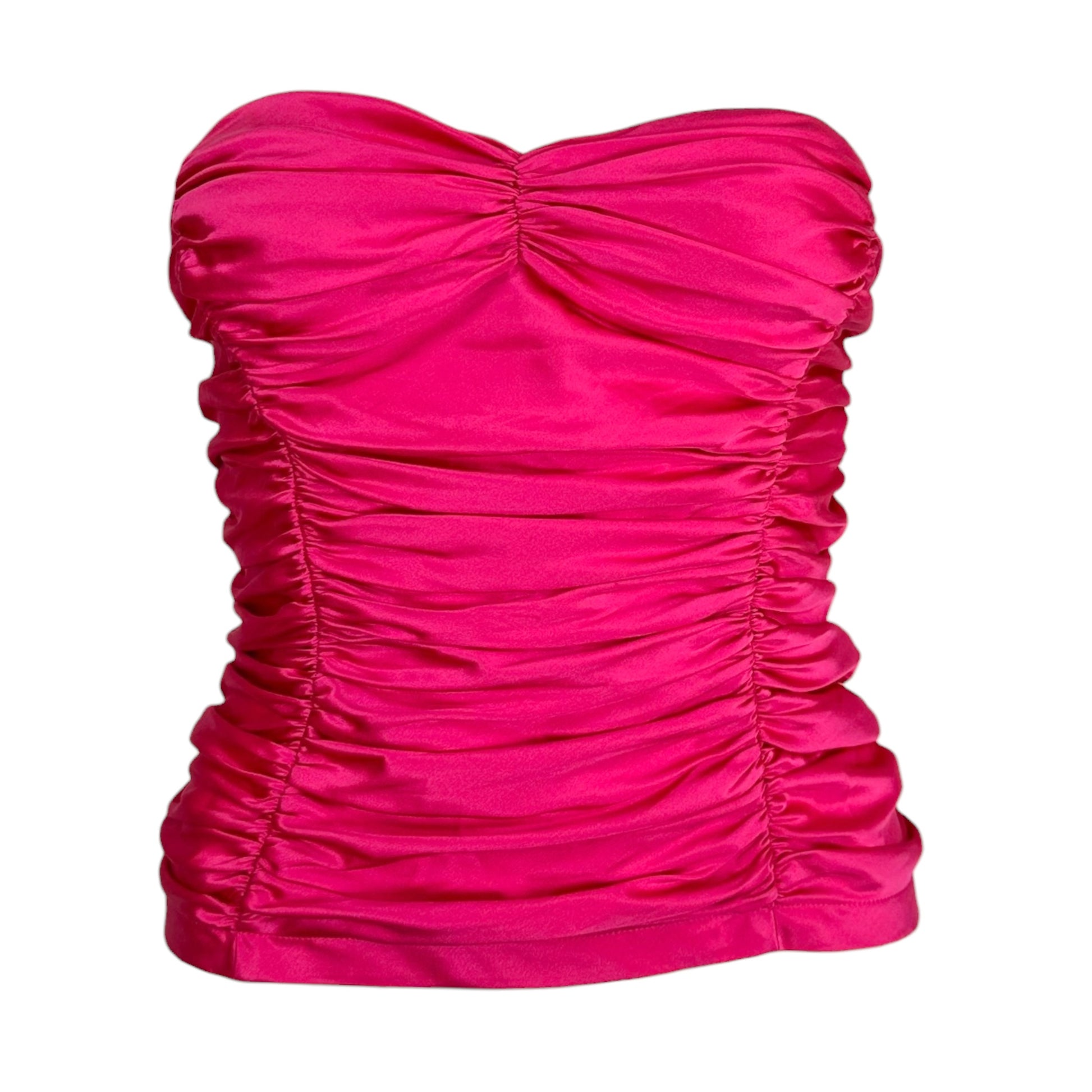 D&G Bustier Top Hot Pink Strapless Fitted Early 2000s