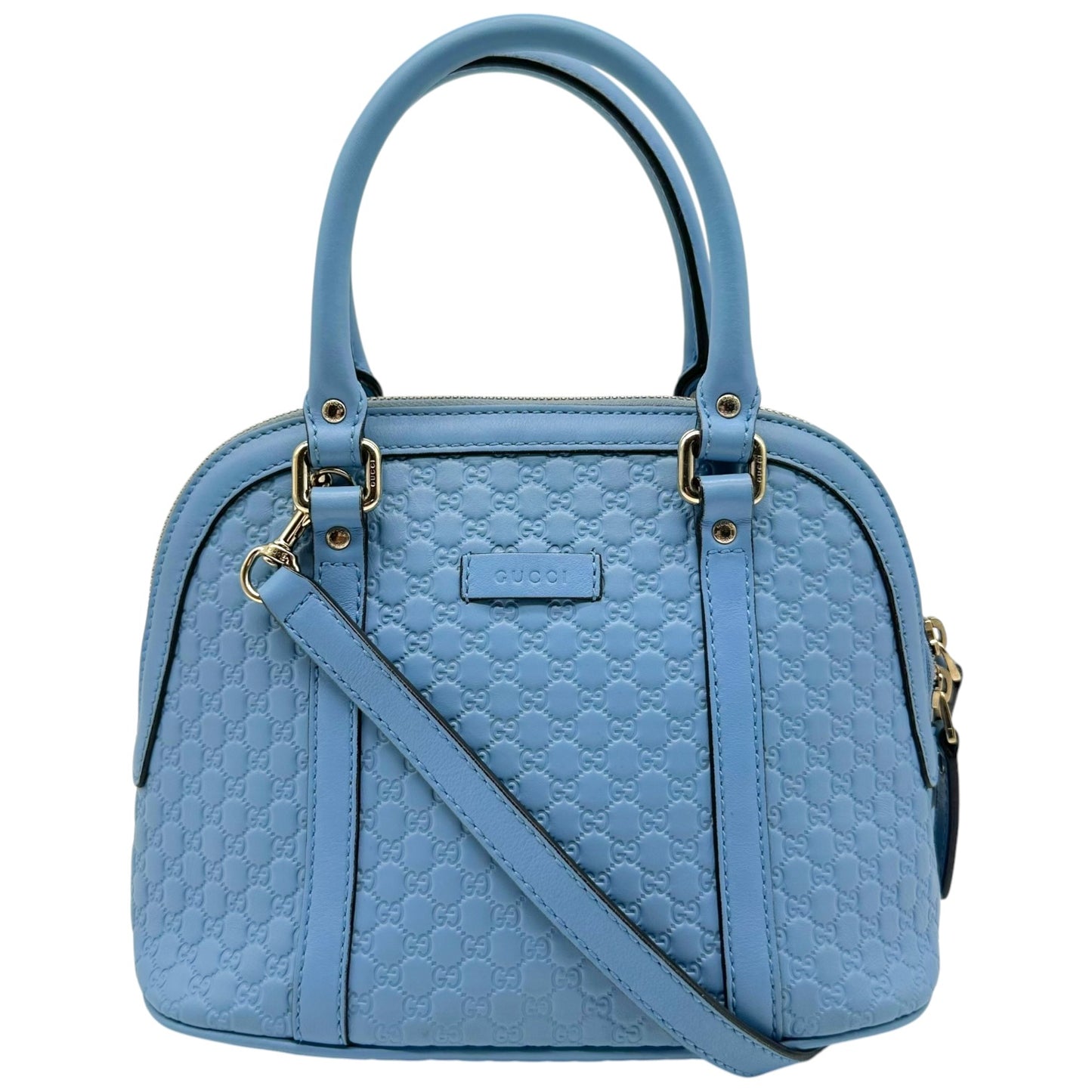 Gucci Light Blue Embossed Guccissima Monogram 2-Way Mini Bag