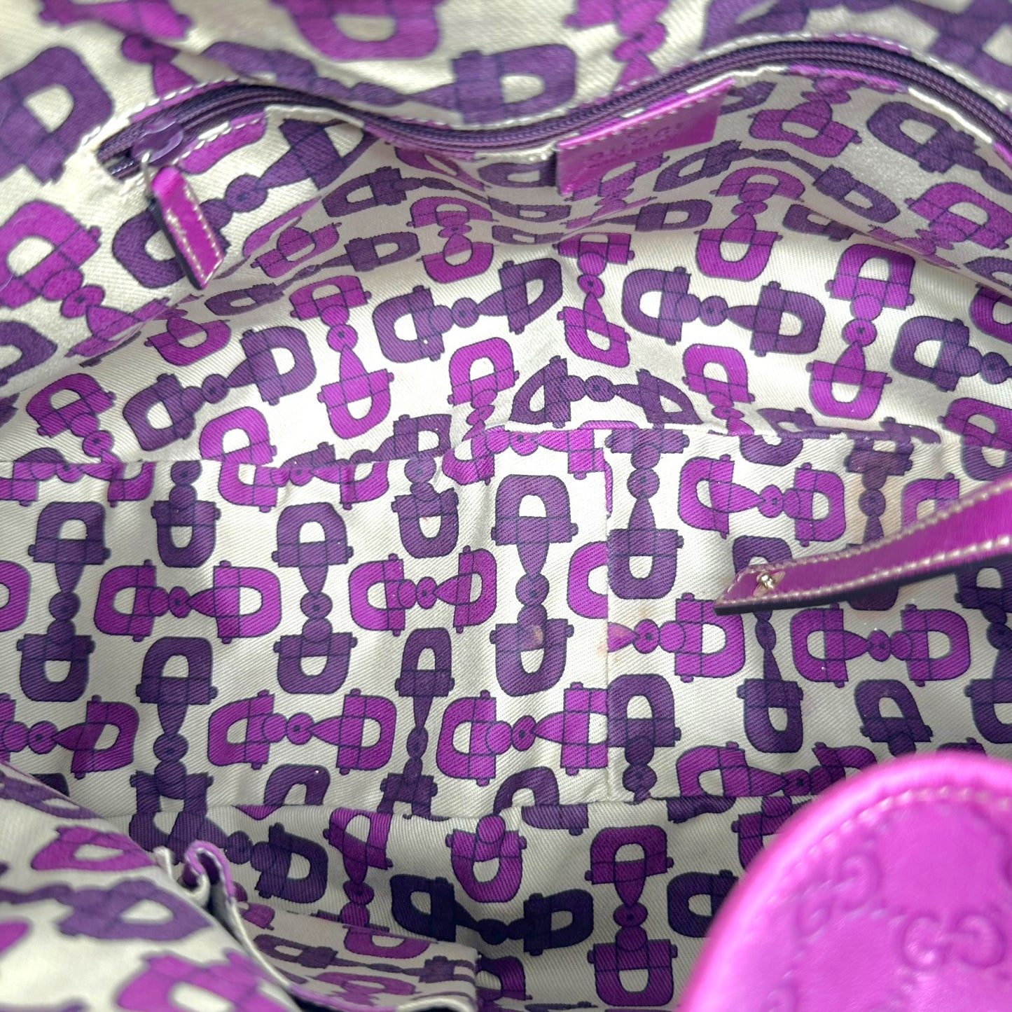 Gucci Magenta Guccissima Monogram Shima Shoulder Bag