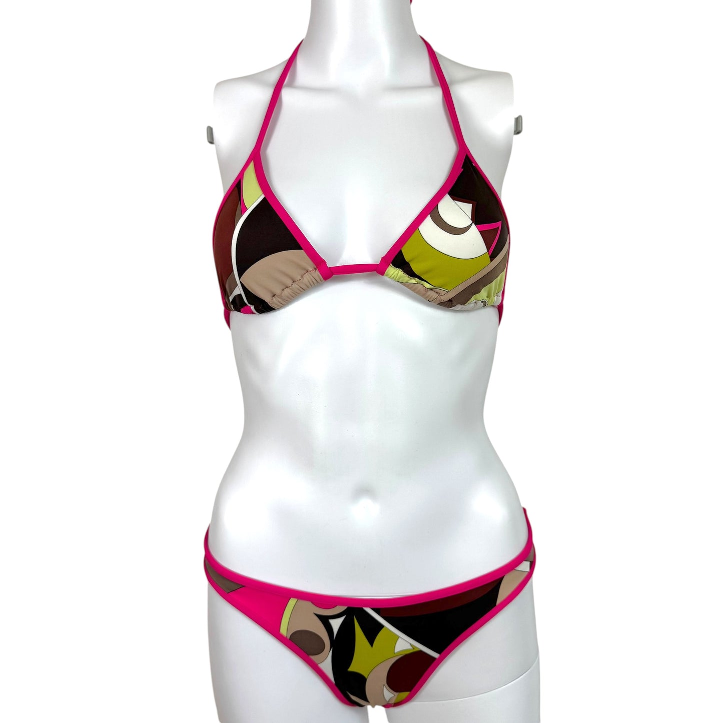 Emilio Pucci Pink & Brown Printed Bikini Set NEW