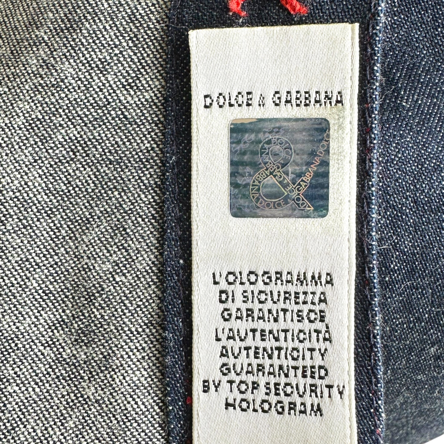 D&G Dolce & Gabbana Dark Denim & Red Leather Skirt & Jacket Set