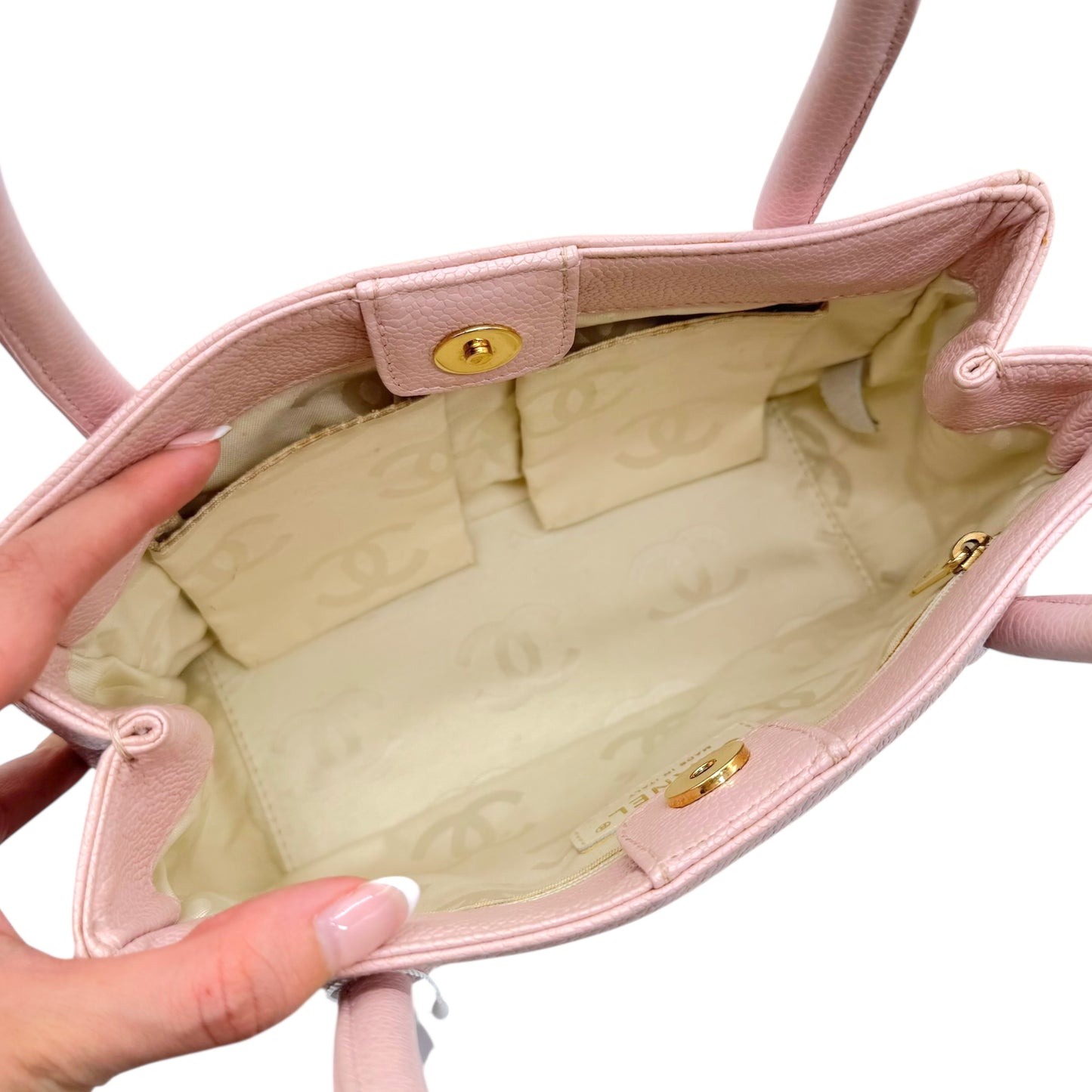 Chanel Pink Caviar Leather Triple CC Logo Mini Bag 2004-05 - Outfit Repeater