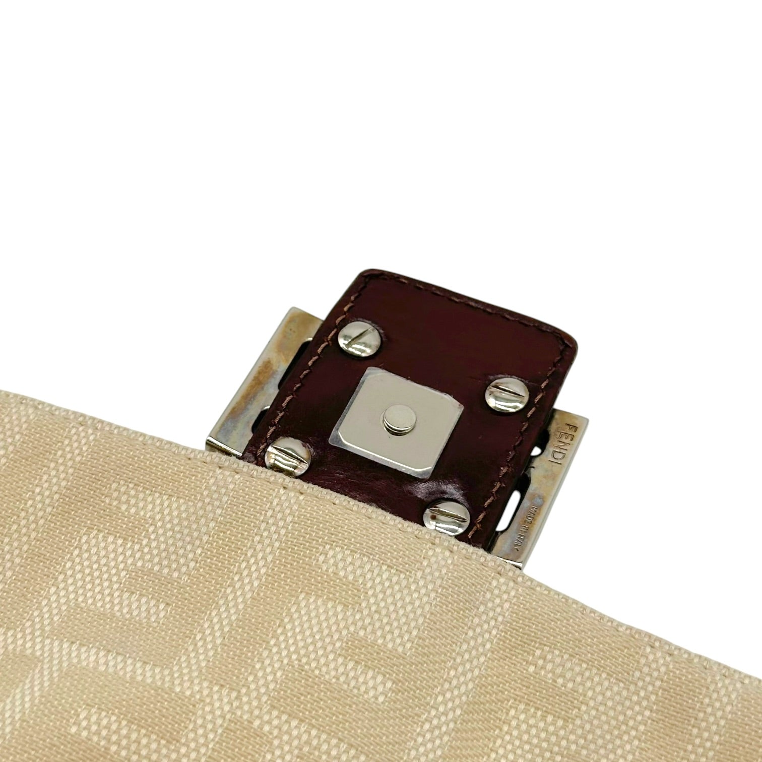Fendi Mama Baguette Bag Ivory Brown Zucca Monogram
