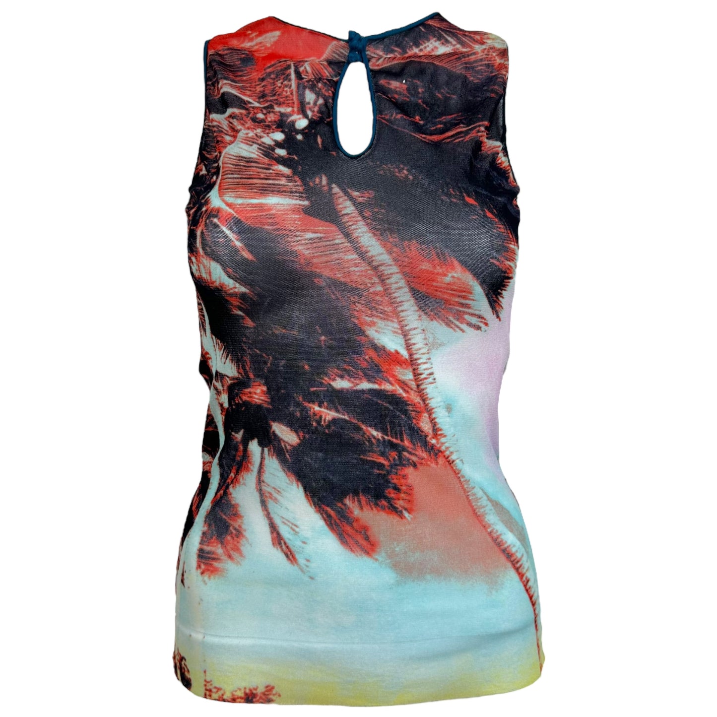 Jean Paul Gaultier Soleil Palm Tree Print Sheer Mesh Tank - Outfit Repeater