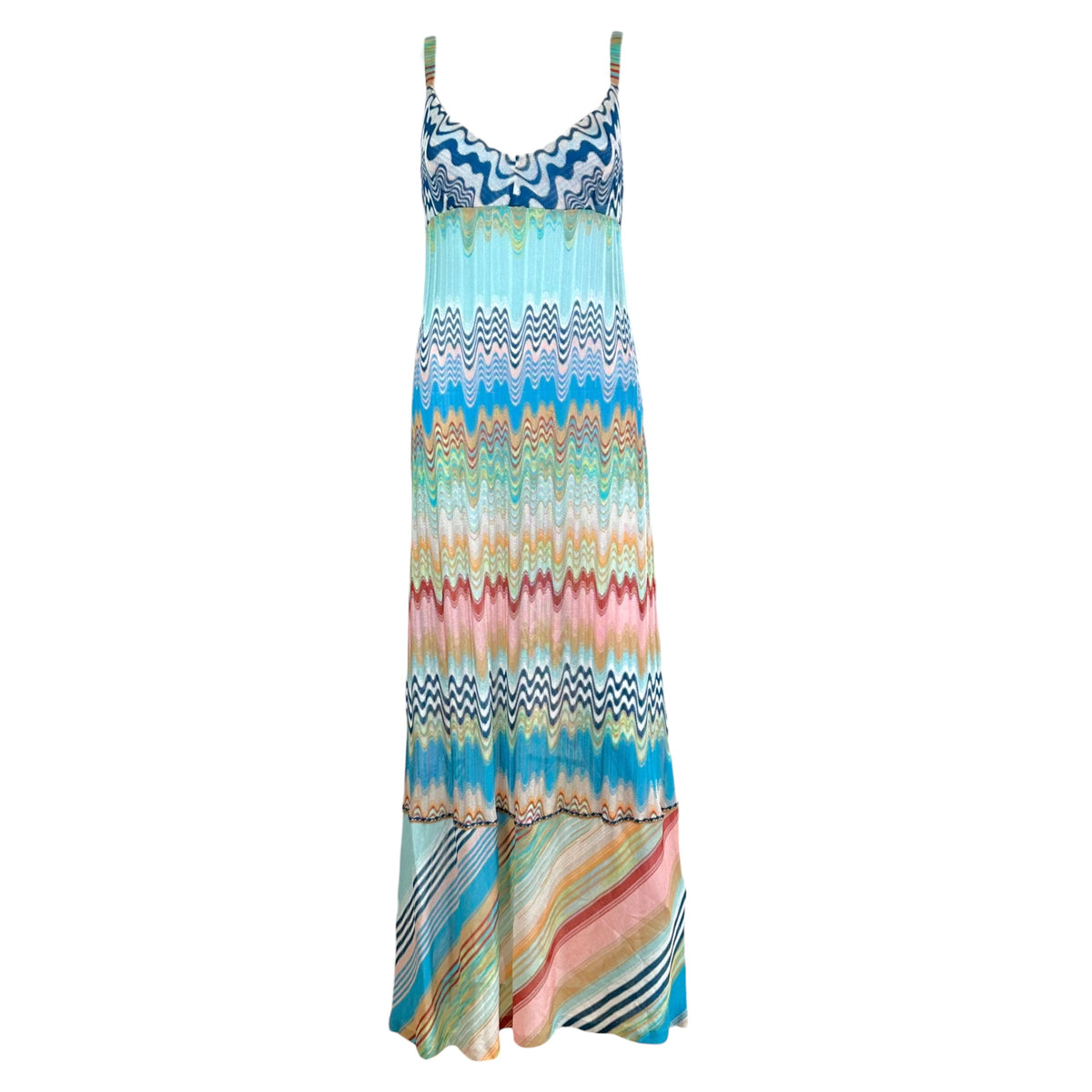 Missoni Mare Multicolor Chevron Knit Maxi Dress