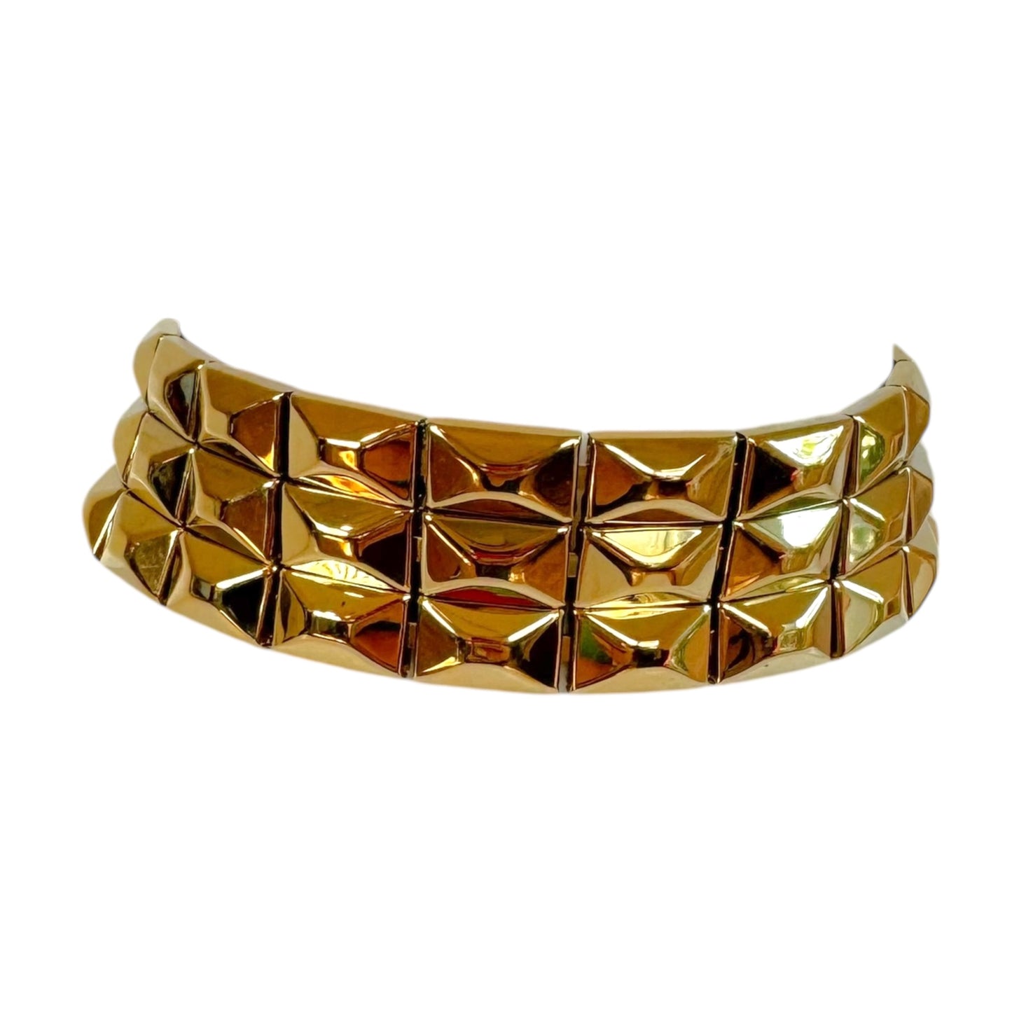 D&G Dolce & Gabbana Gold Pyramid Stud Choker Necklace NEW