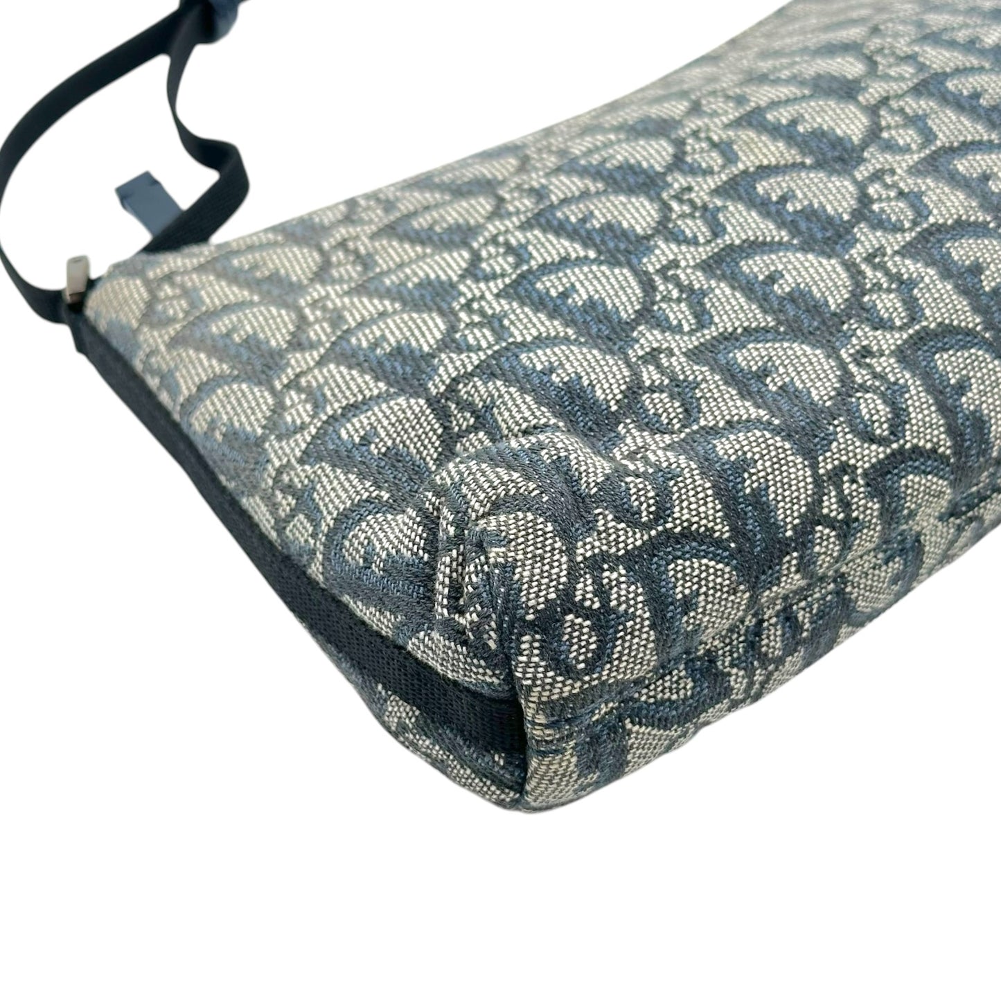Christian Dior Navy Blue Trotter Monogram Shoulder Pochette Bag