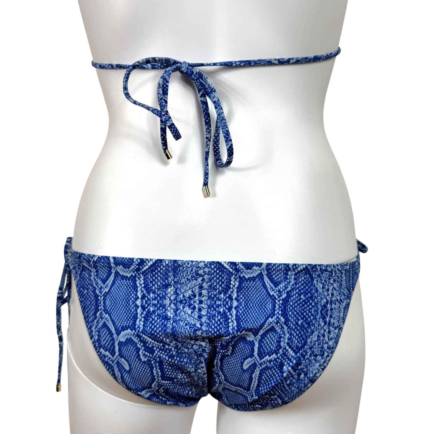 Roberto Cavalli Blue Python Print Bikini Set