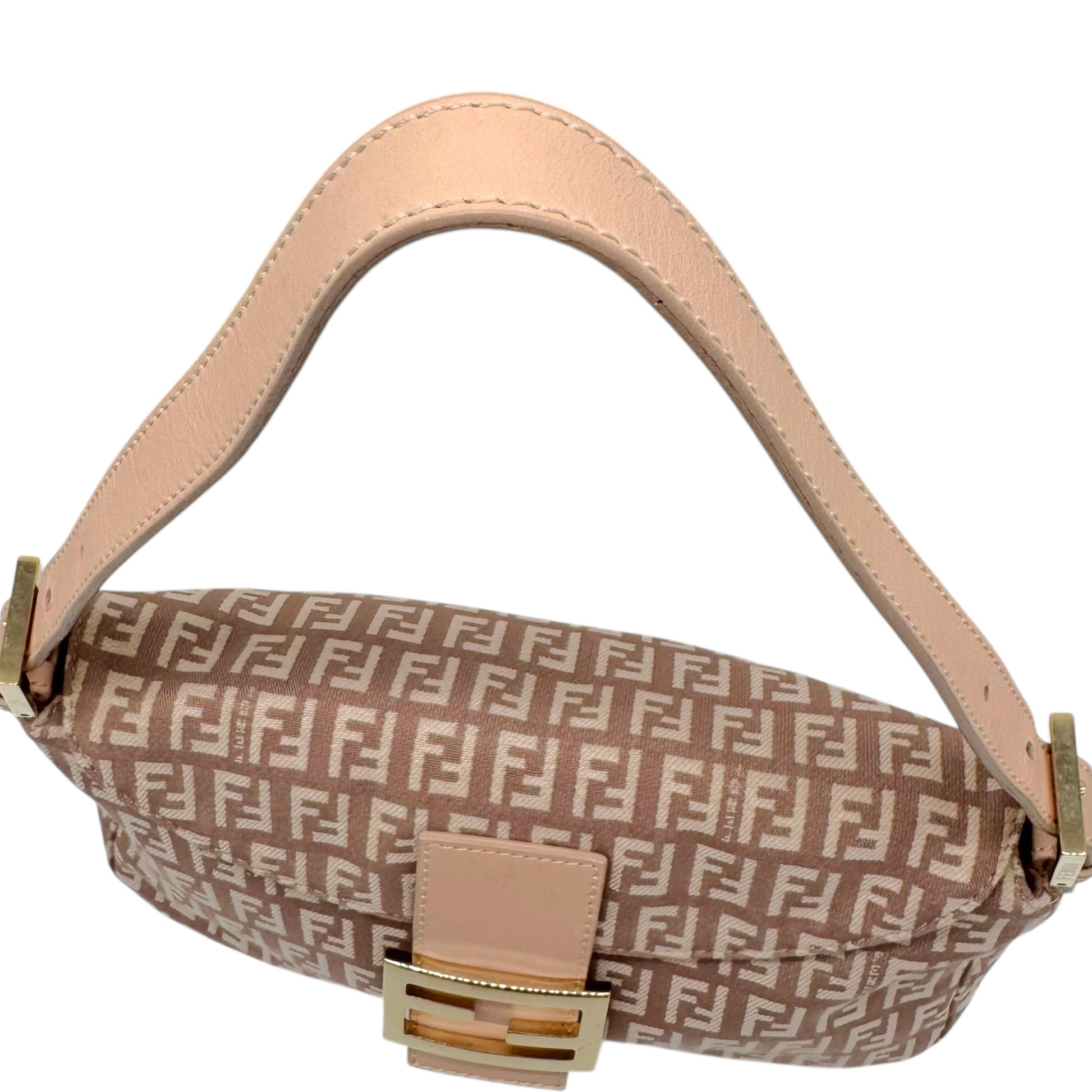 Fendi Pink Zucchino Monogram Fold-Over Baguette Bag - Outfit Repeater