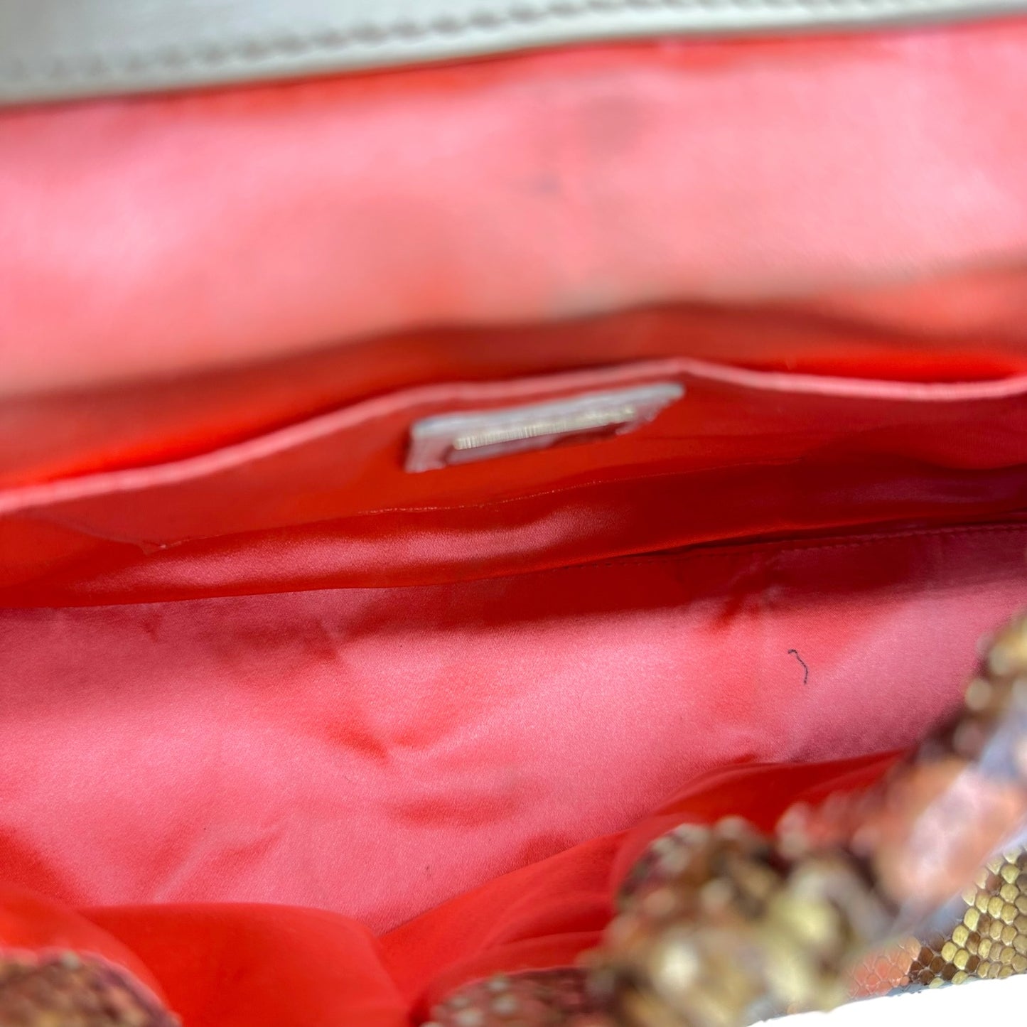 Fendi Brown & Pink Ivory Leather Trim Python Pequin Magic Handbag