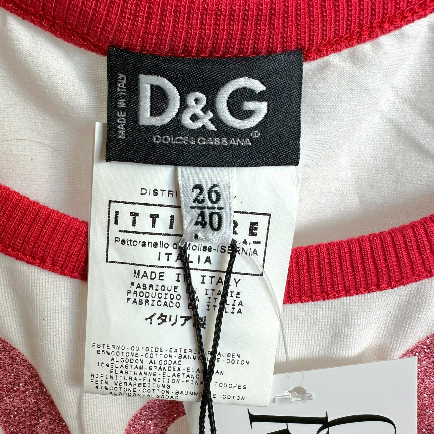 D&G Dolce & Gabbana Pink White Logo Tank Top