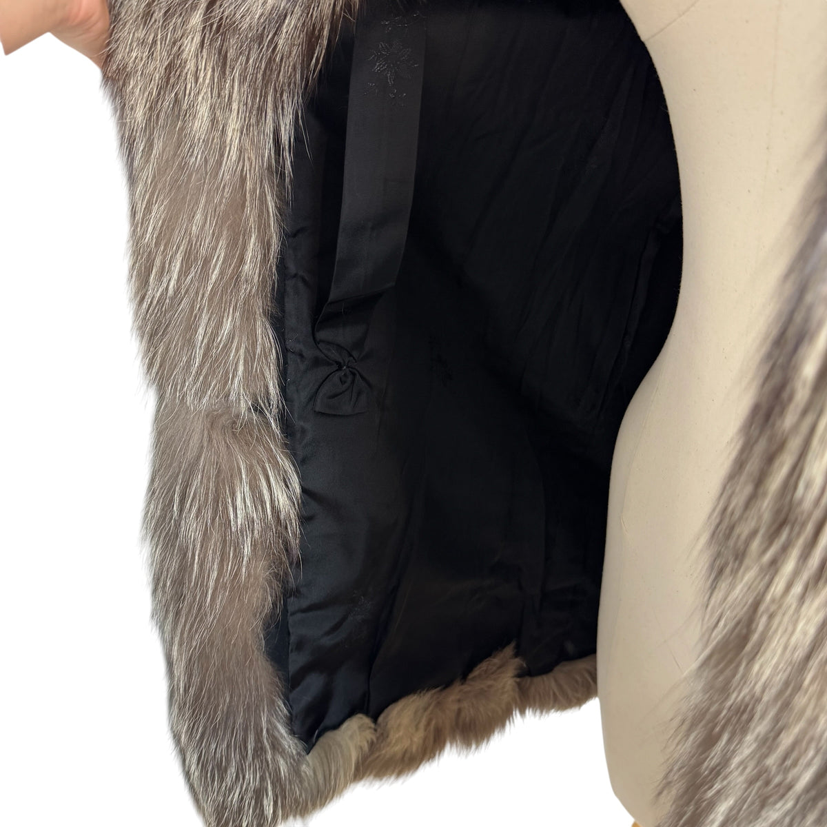 Saga Silver Fox Fur Mid-Length Coat