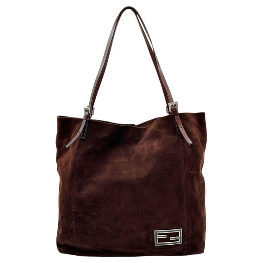 Fendi Chocolate Brown Suede Tote Bag