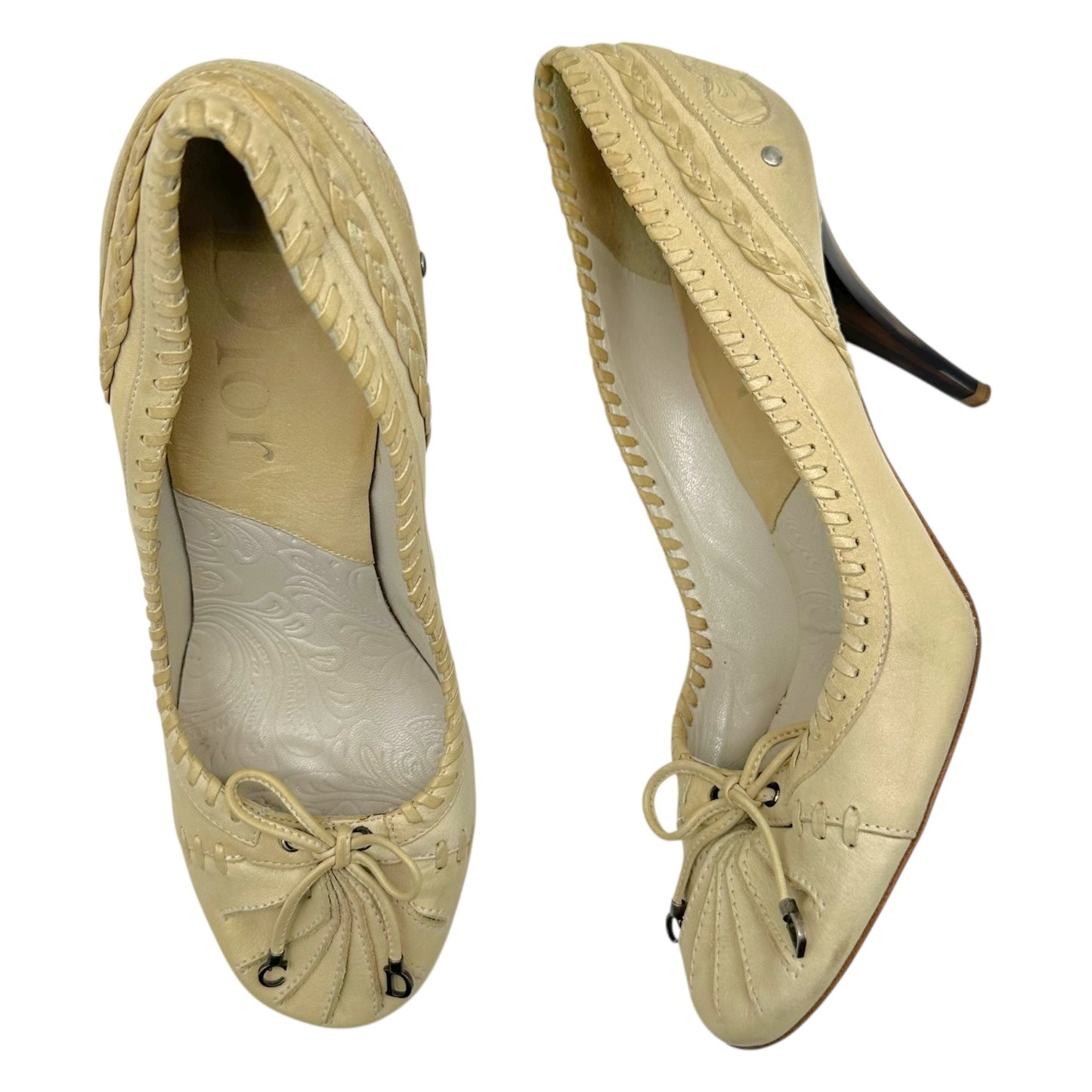 Christian Dior Dior Beige Leather & Elephant Tusk Heels - Outfit Repeater