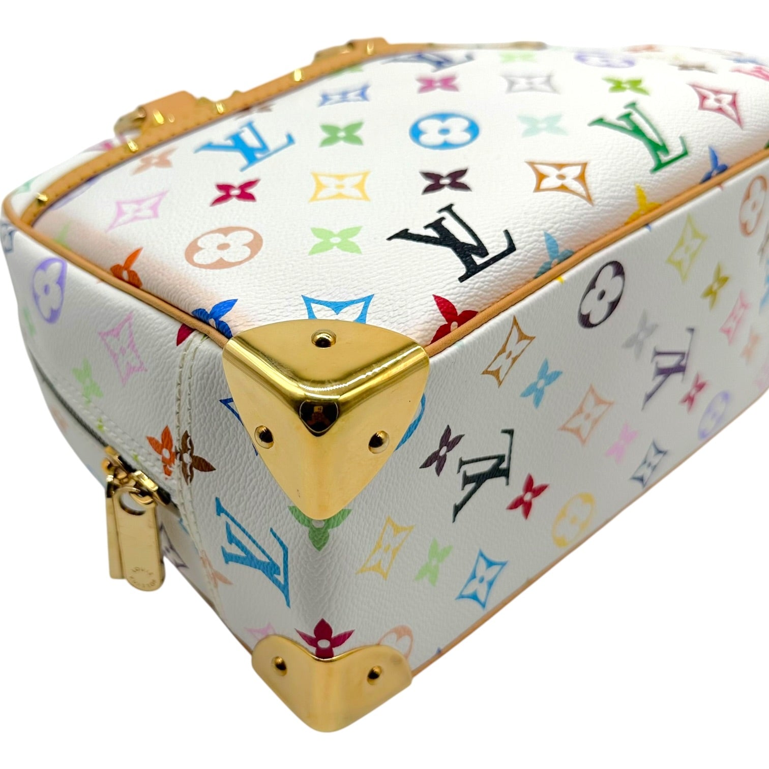 Louis Vuitton Trouville Handbag White Multicolor Canvas
