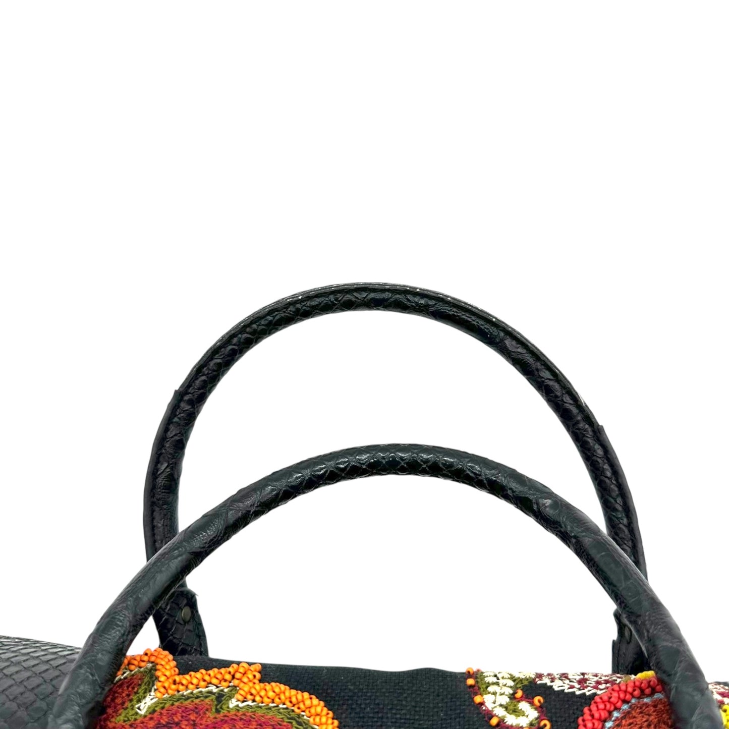 Just Cavalli Roberto Cavalli Beaded Floral & Snakeskin Bag