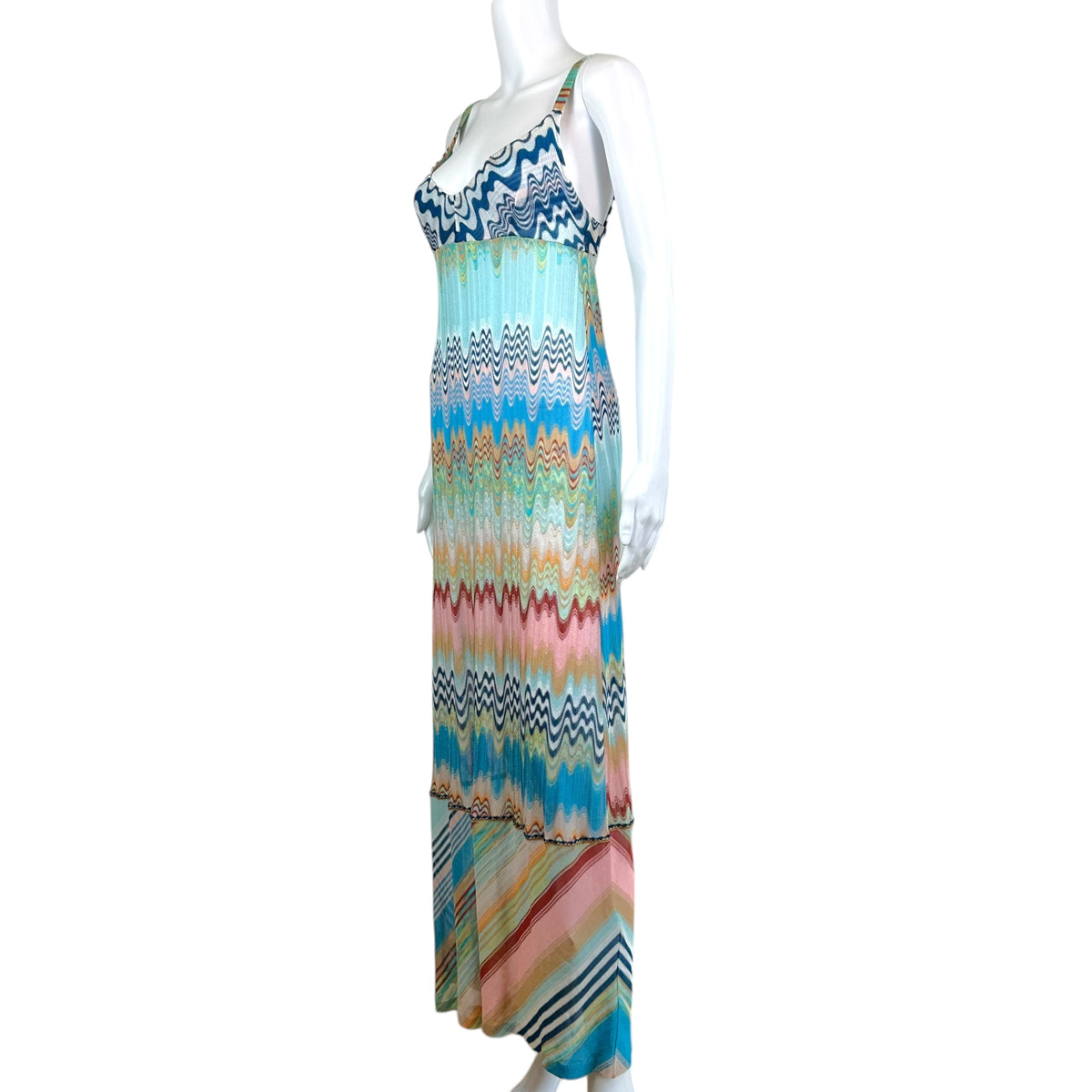 Missoni Mare Multicolor Chevron Knit Maxi Dress