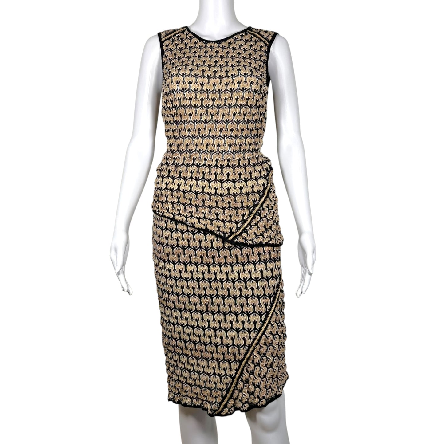 Missoni Black & Beige Knit Asymmetrical Top & Skirt Set