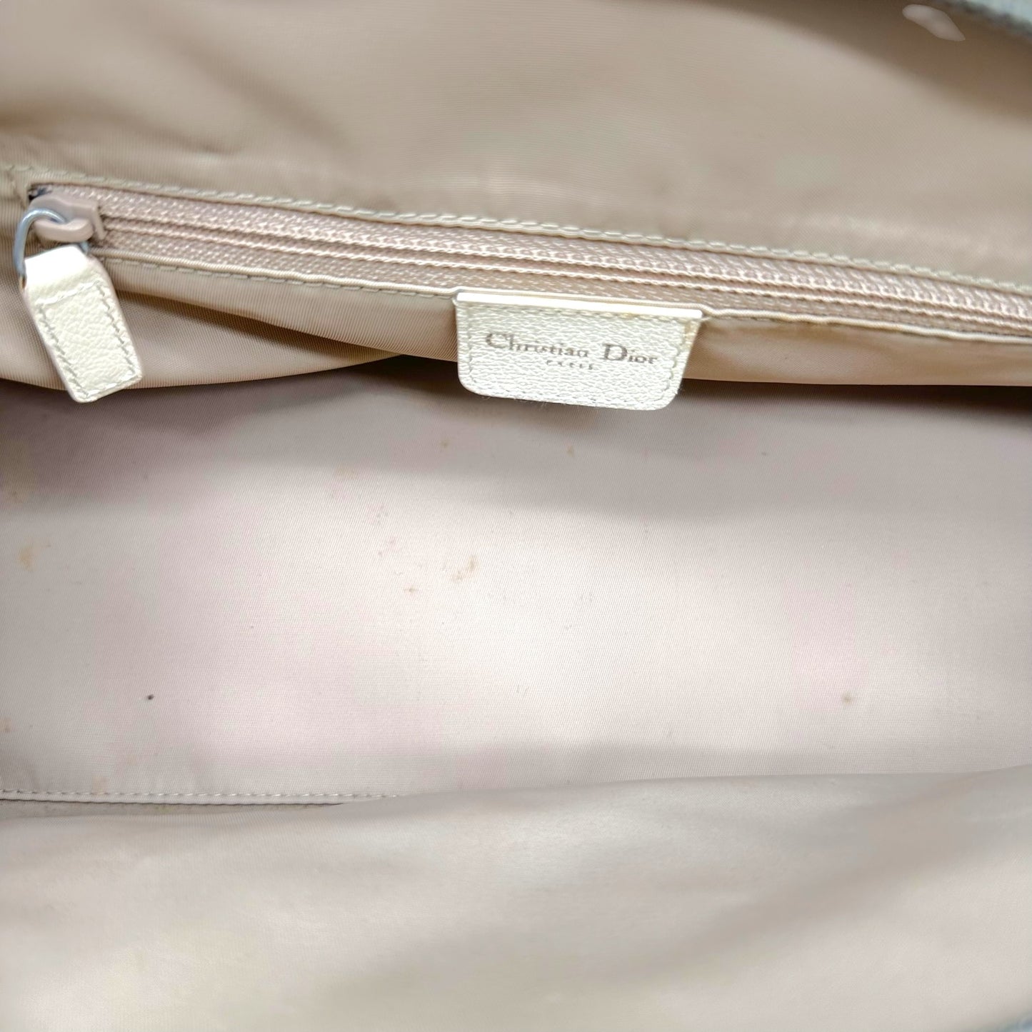 Christian Dior Ivory Floral Embroidered Bowler Bag