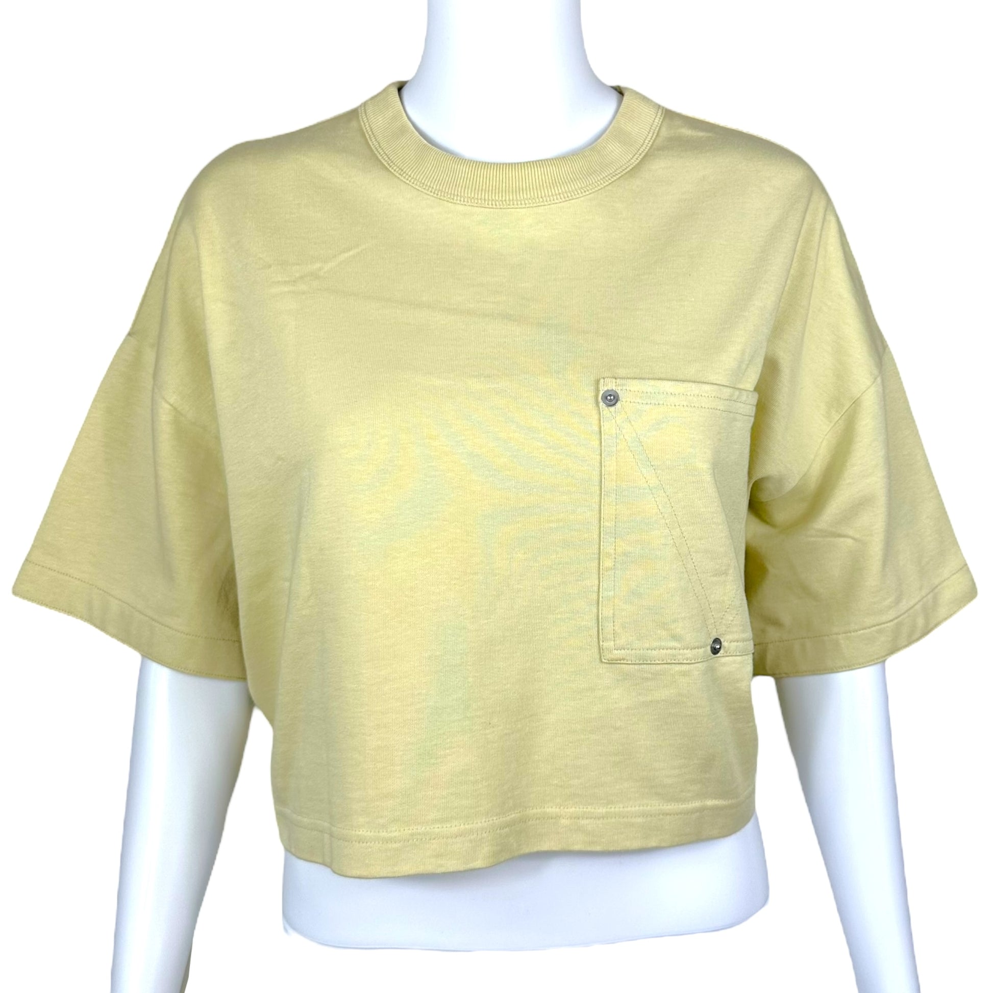 Bottega Veneta Butter Yellow / Tan Cropped T-Shirt - Outfit Repeater
