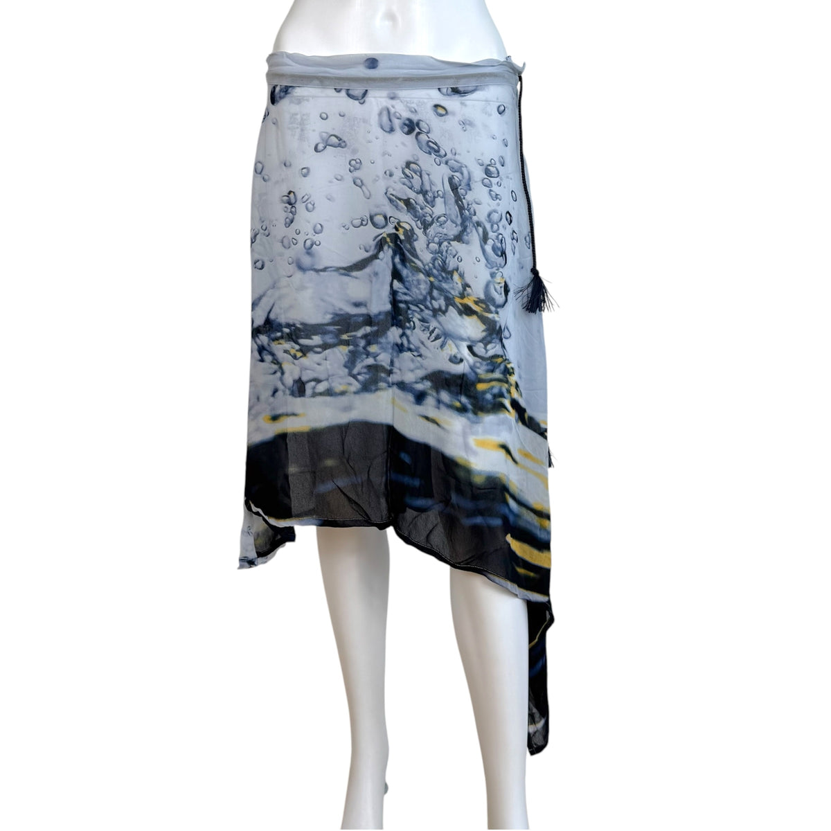 Yojhi Yamamoto Y's Water Print Asymmetrical Skirt