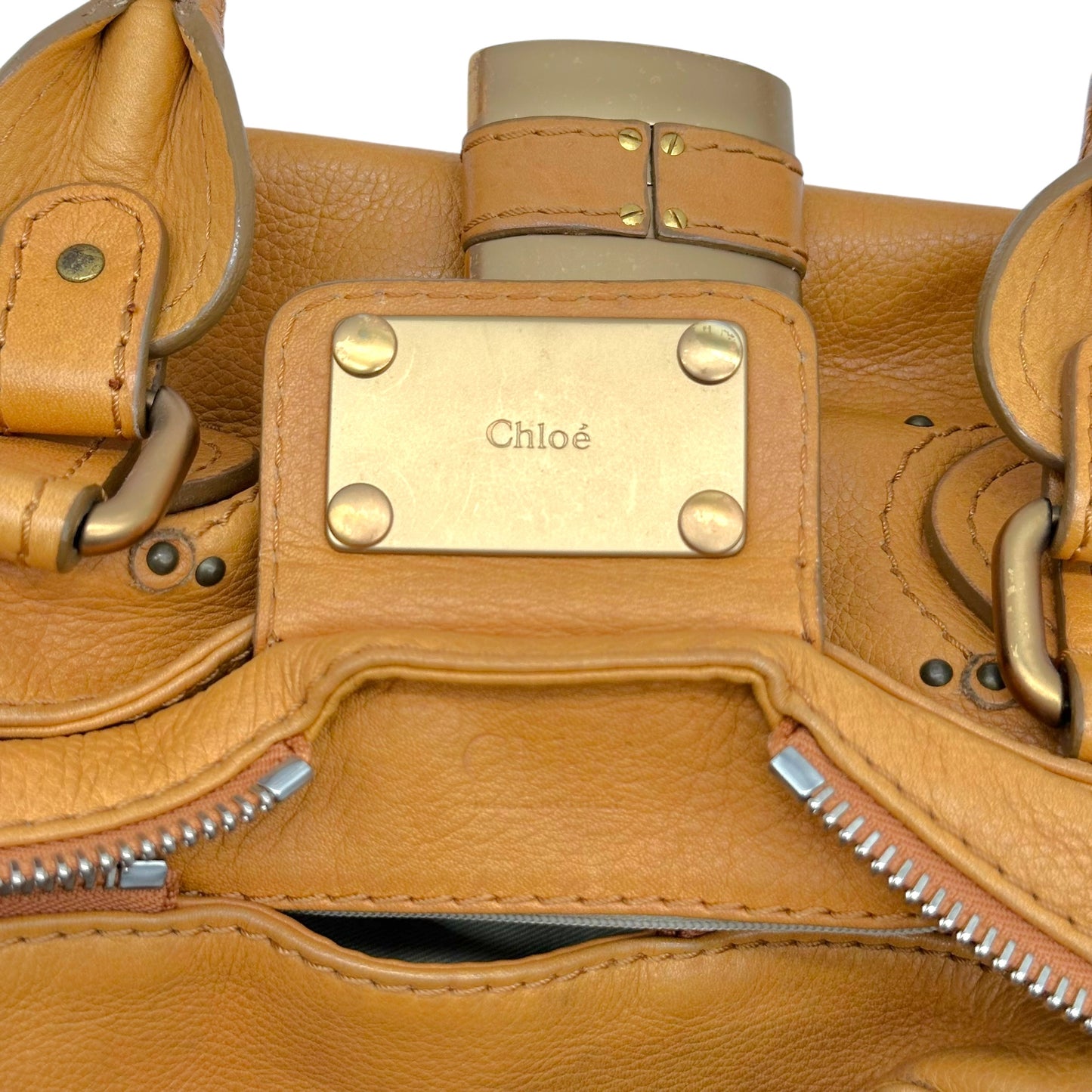 Chloe Cognac Leather Paddington Bag
