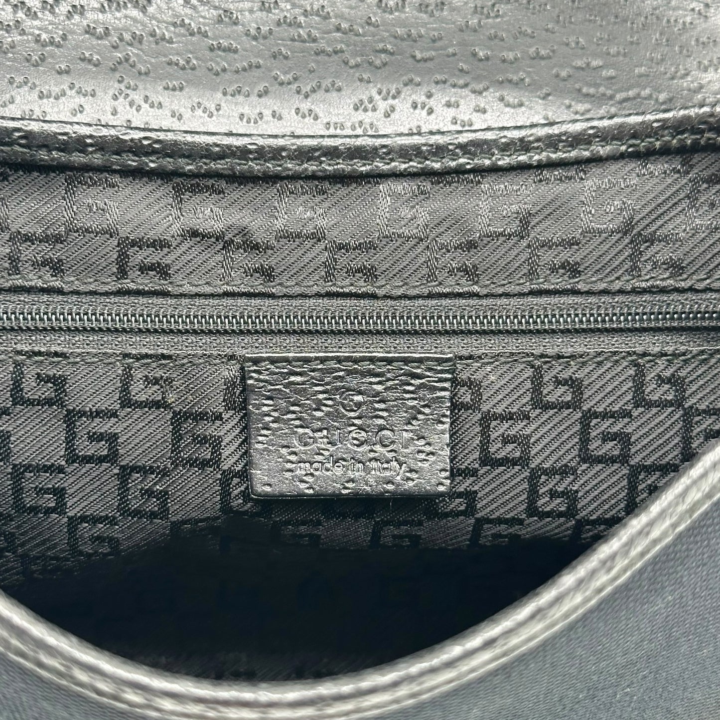 Gucci Black Leather & Canvas Bamboo Handle Mini Jackie Bag