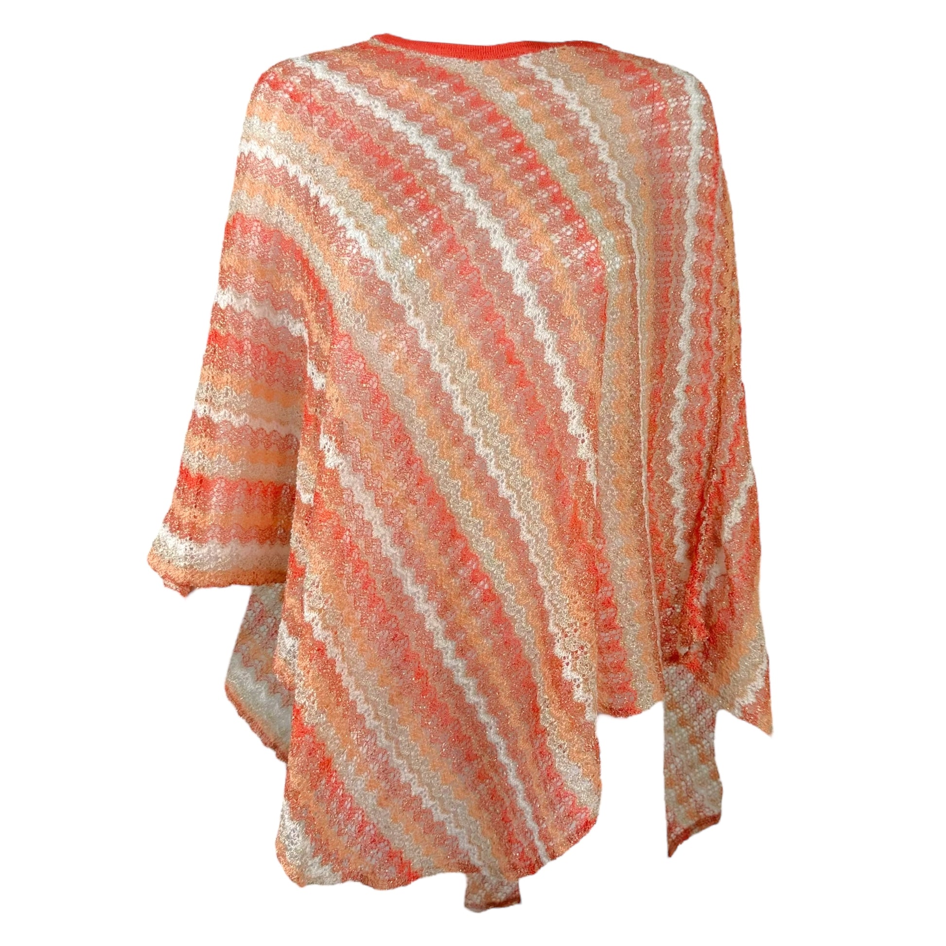 Missoni Orange Chevron Knit Poncho - Outfit Repeater