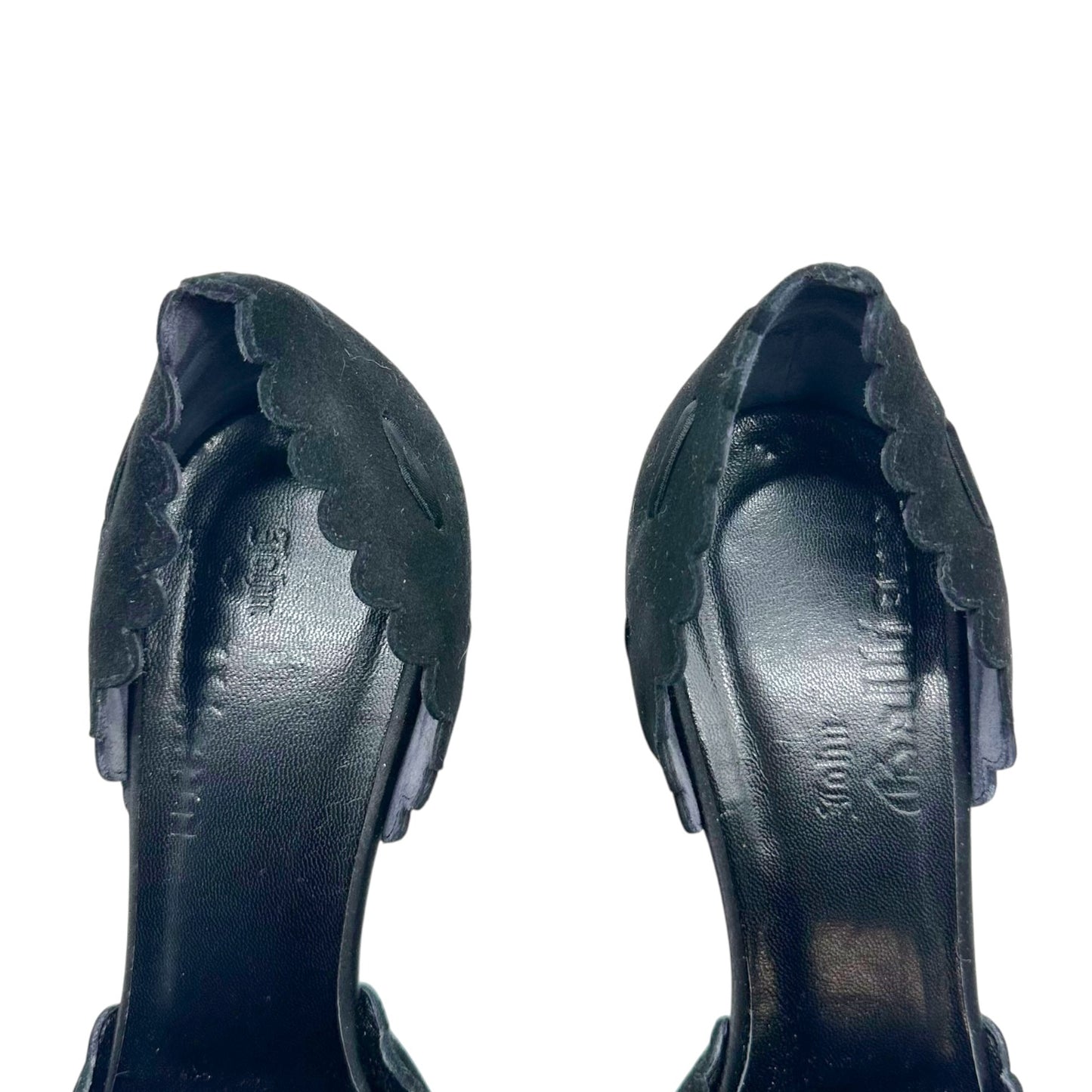 John Galliano Black Suede D'Orsay Heels
