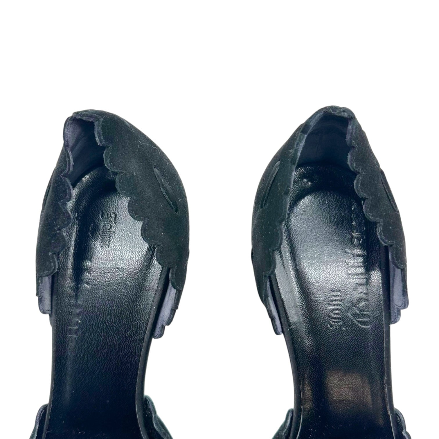 John Galliano Black Suede D'Orsay Heels