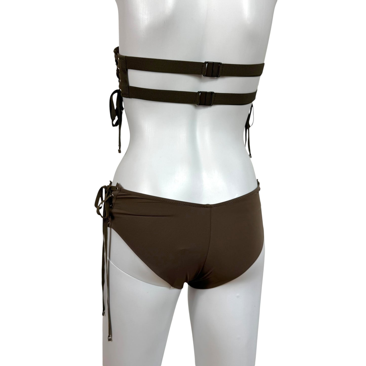 Jean Paul Gaultier x La Perla Brown Lace-Up Bikini Set