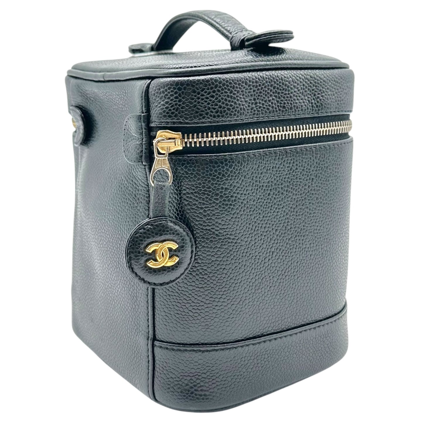Chanel Black Caviar Leather Vanity Bag