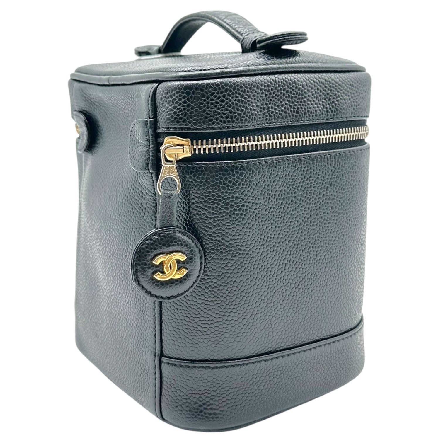 Chanel Black Caviar Leather Vanity Bag