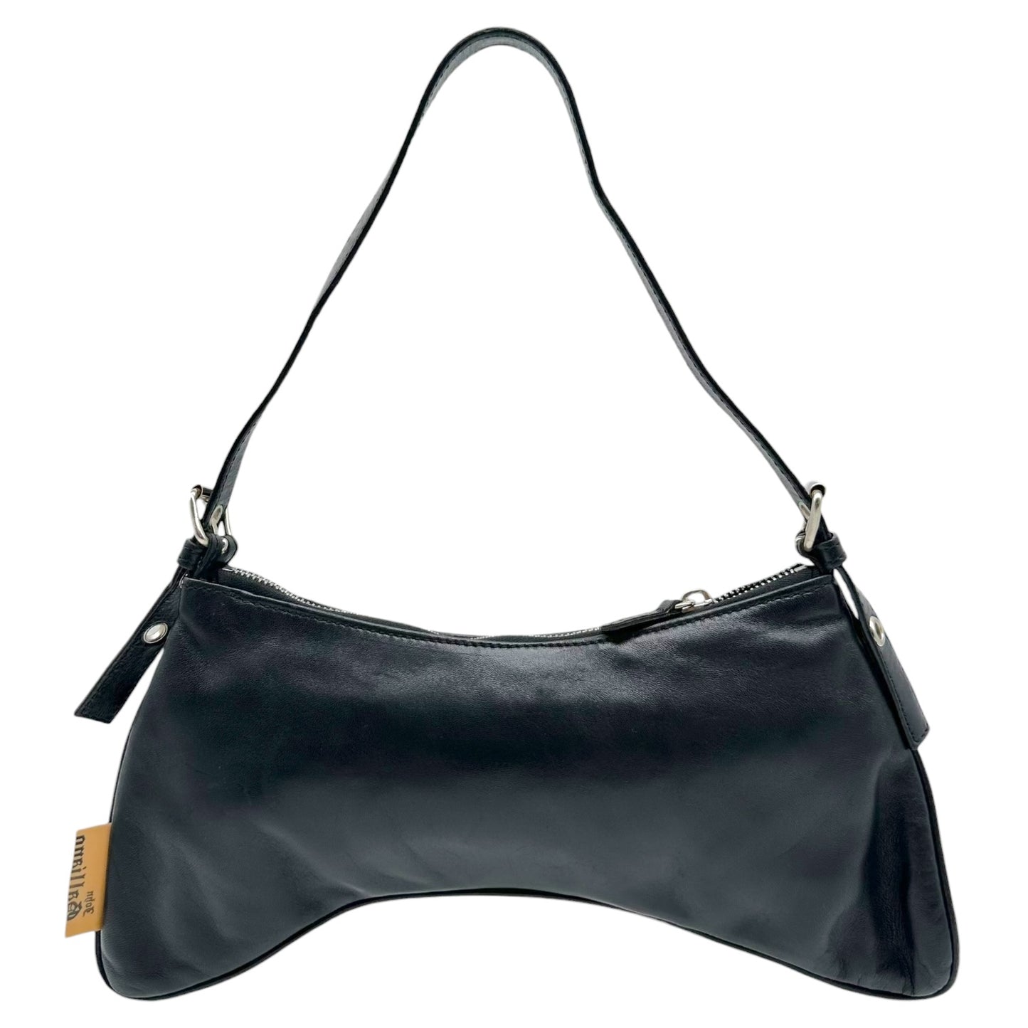 John Galliano Black & Multicolor Patchwork Floral Leather Shoulder Bag