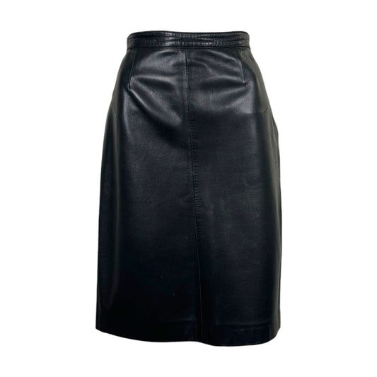 Gucci by Tom Ford F/W 1997 Black Leather Midi Skirt