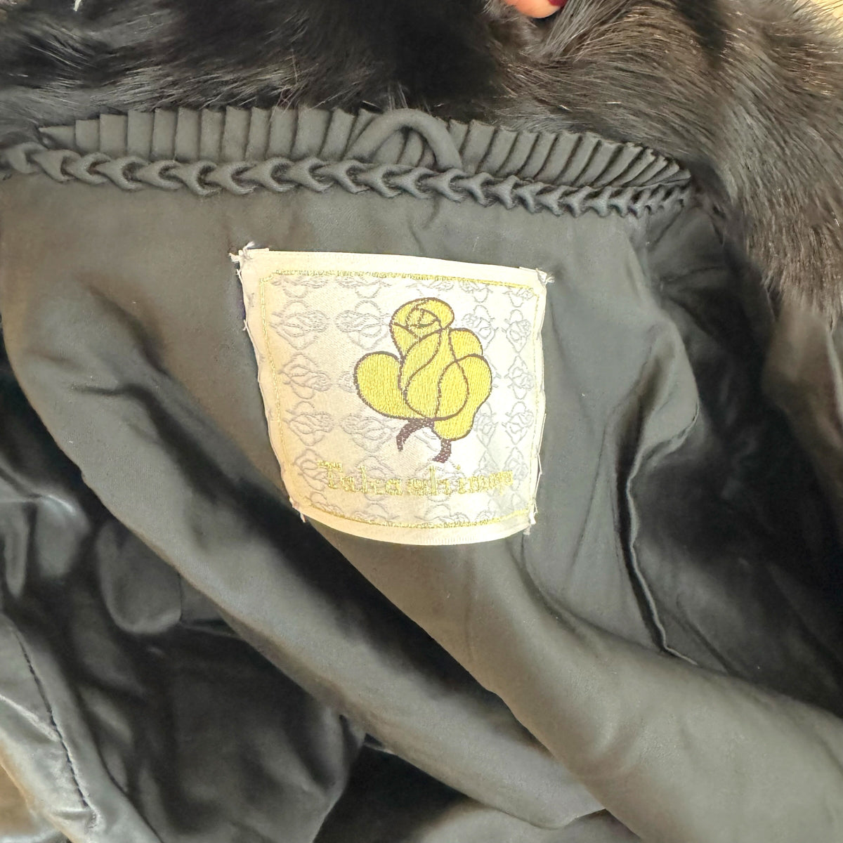Takashimaya Black Tanned Mink Fur Mid-Length Coat