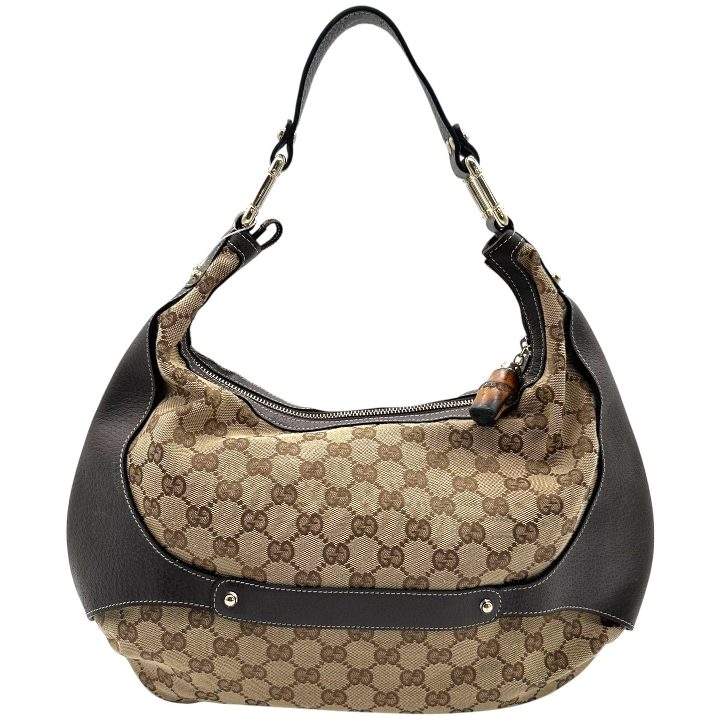 Gucci Tan Monogram Canvas Crescent Shoulder Bag - Outfit Repeater