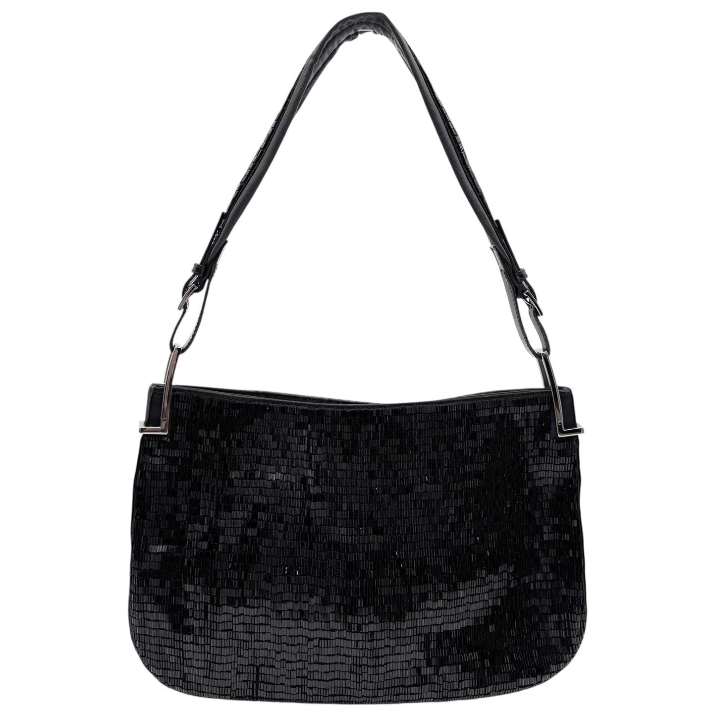 Gucci by Tom Ford 90's Black Glass Beaded Shoulder Bag RARE - Outfit Repeater