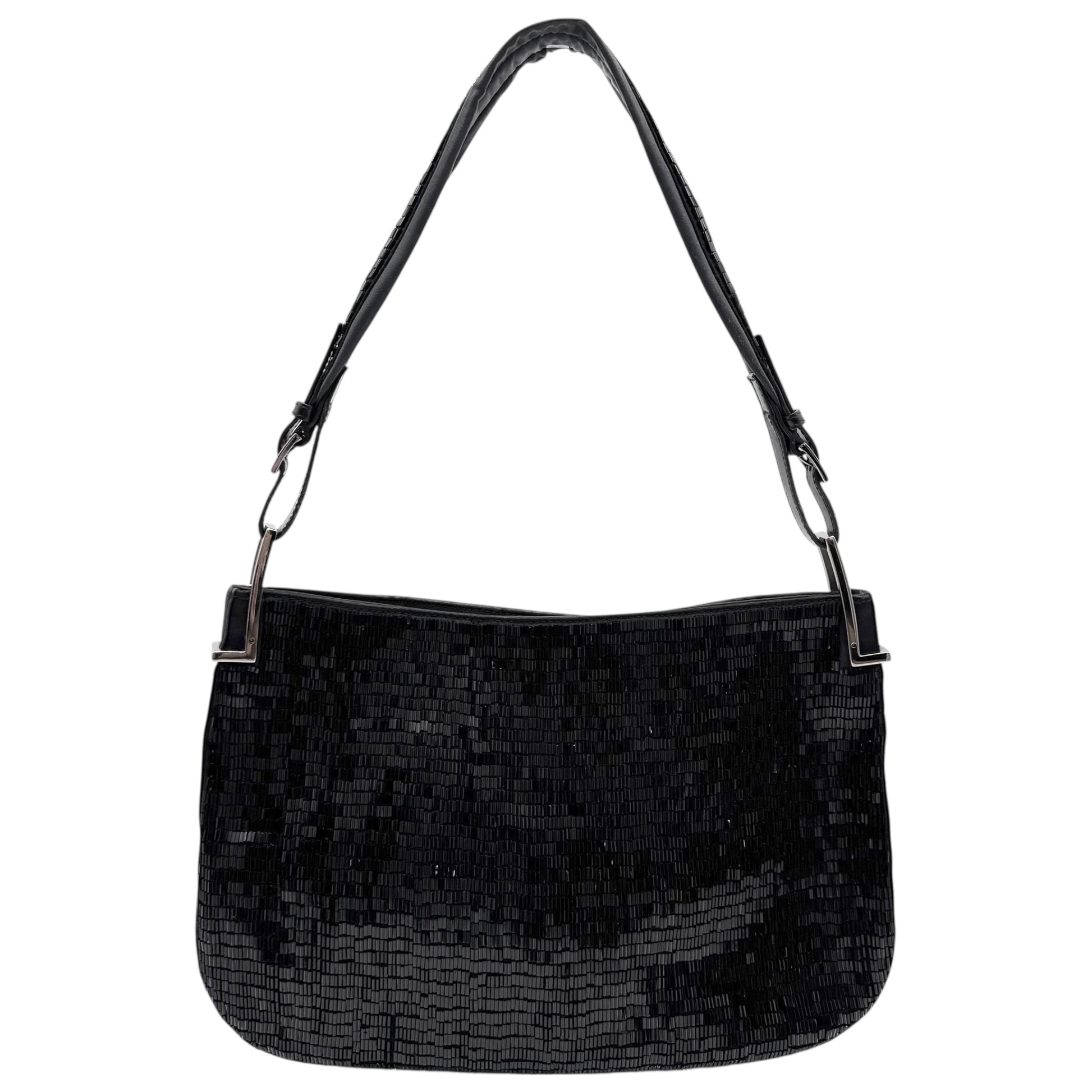 Gucci by Tom Ford 90's Black Glass Beaded Shoulder Bag RARE - Outfit Repeater