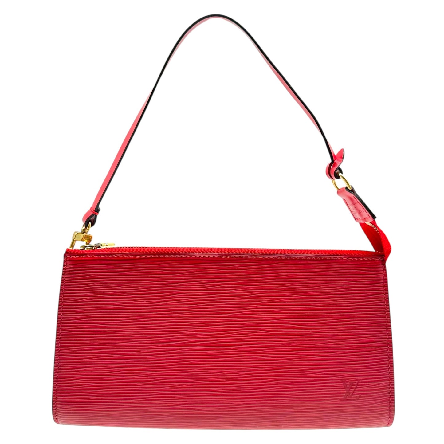 Louis Vuitton Red Epi Leather Pochette Mini Bag