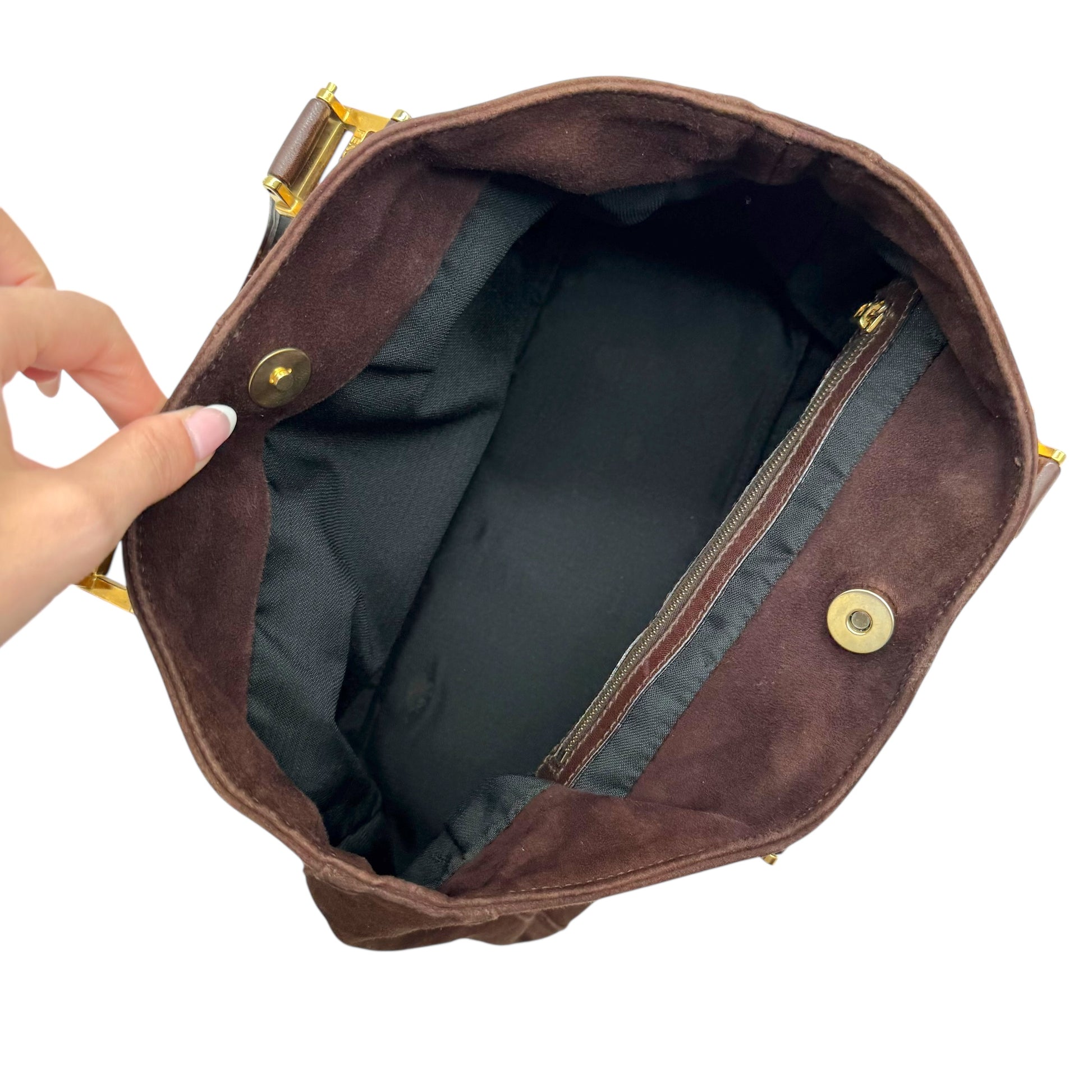 Fendi Brown Suede Mini Tote Bag - Outfit Repeater