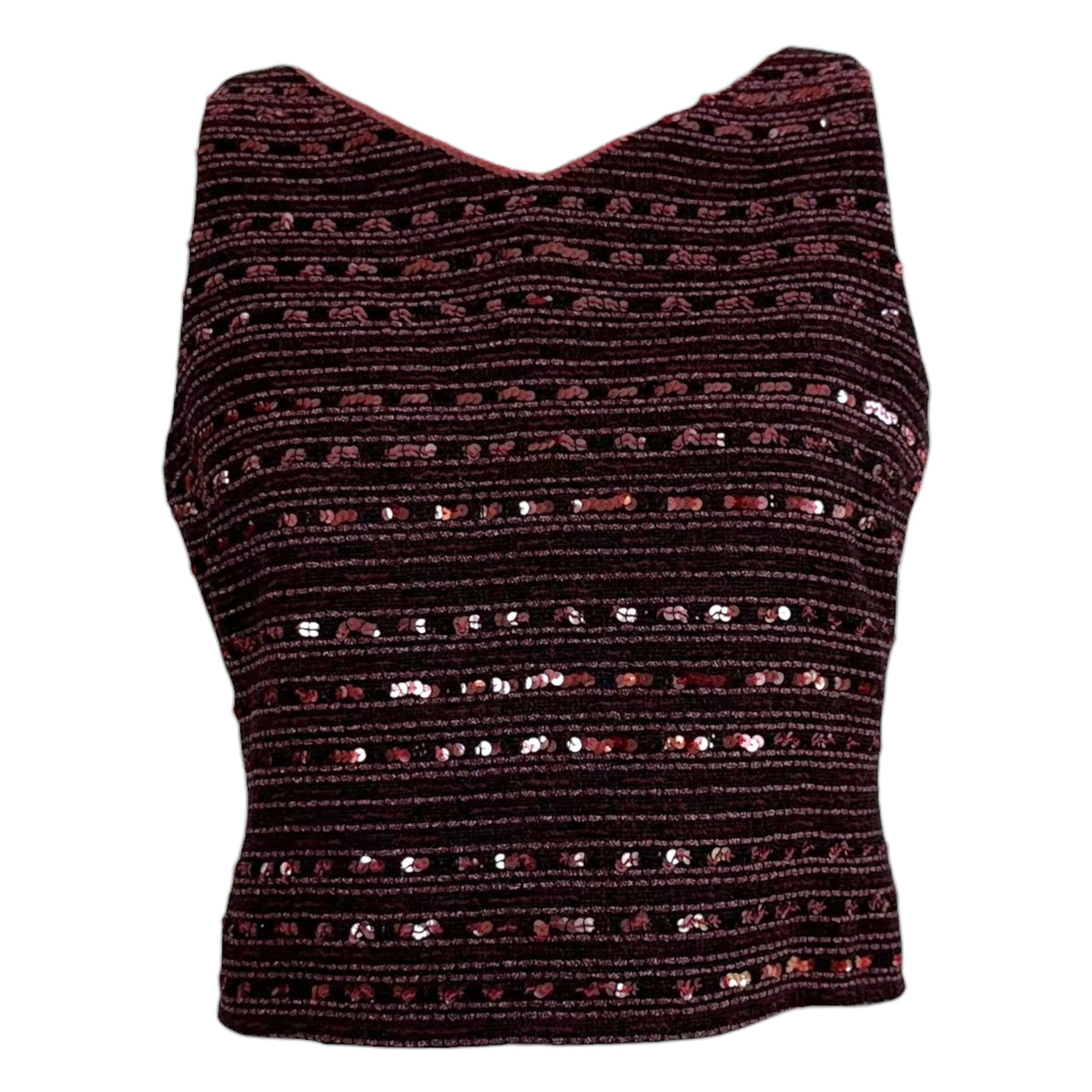 Chanel Tweed Top Pink Purple Sequin Embellished Fitted