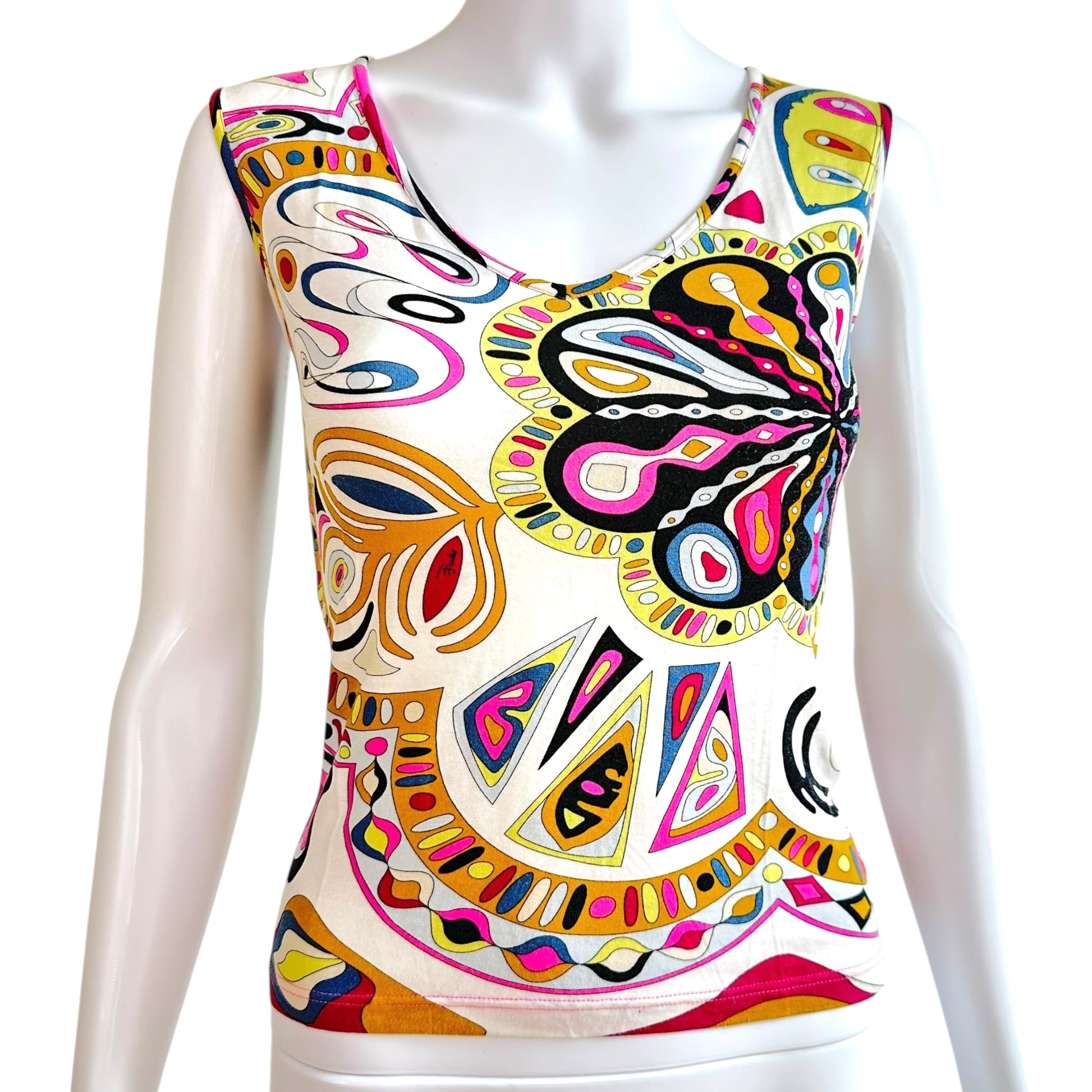 Emilio Pucci Multicolor Floral Print Tank Top - Outfit Repeater