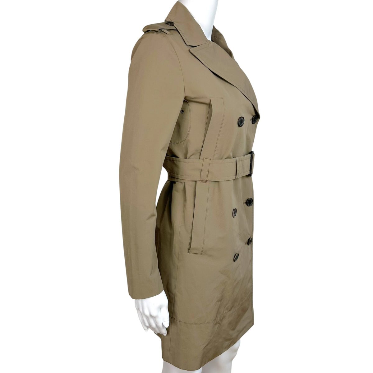 Prada Beige Mid-Length Trench Coat Double-Breasted XS
