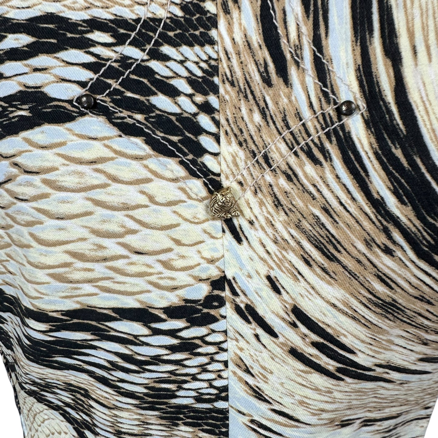 Just Cavalli Roberto Cavalli Light Blue & Brown Python & Swirl Print Blazer